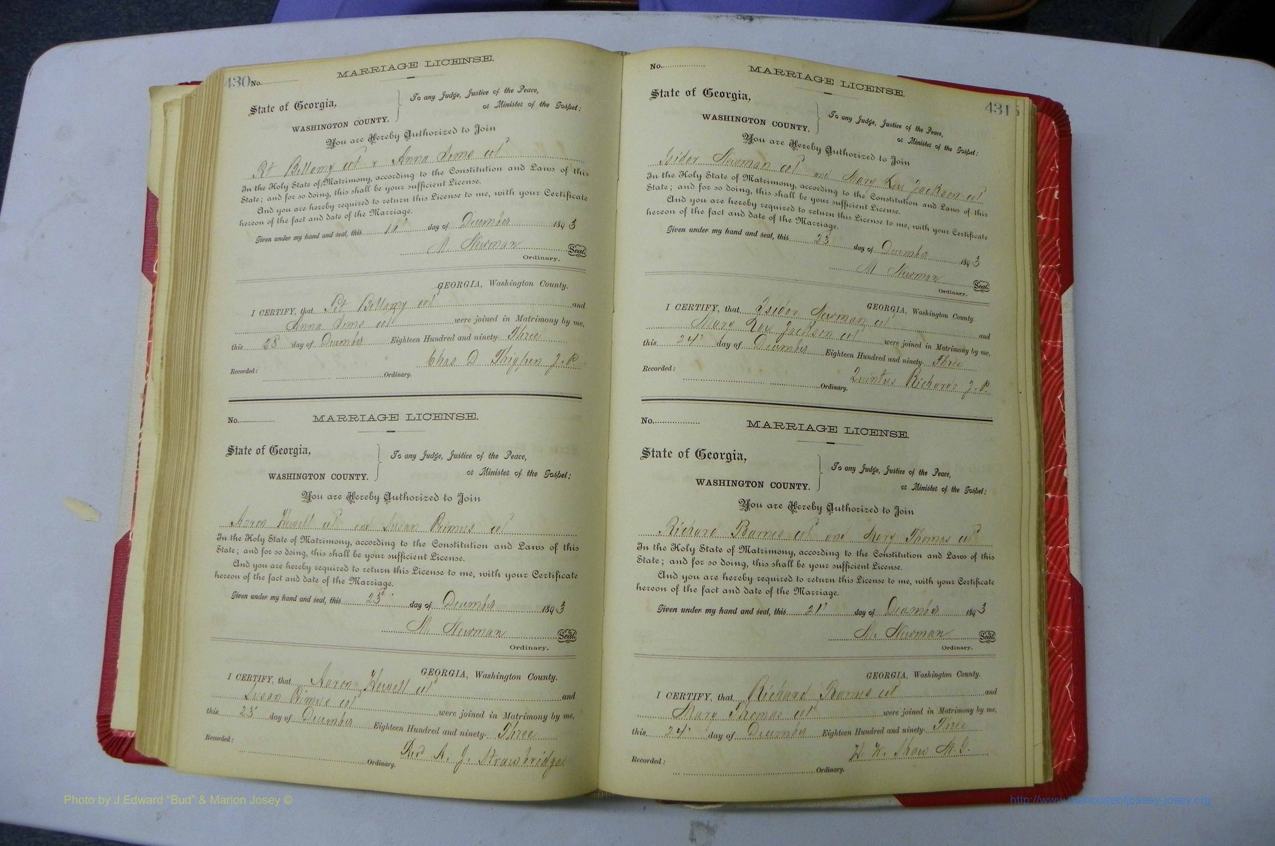 Was GA, Marriages Book G, 1890 - 1895, P 430-431.JPG