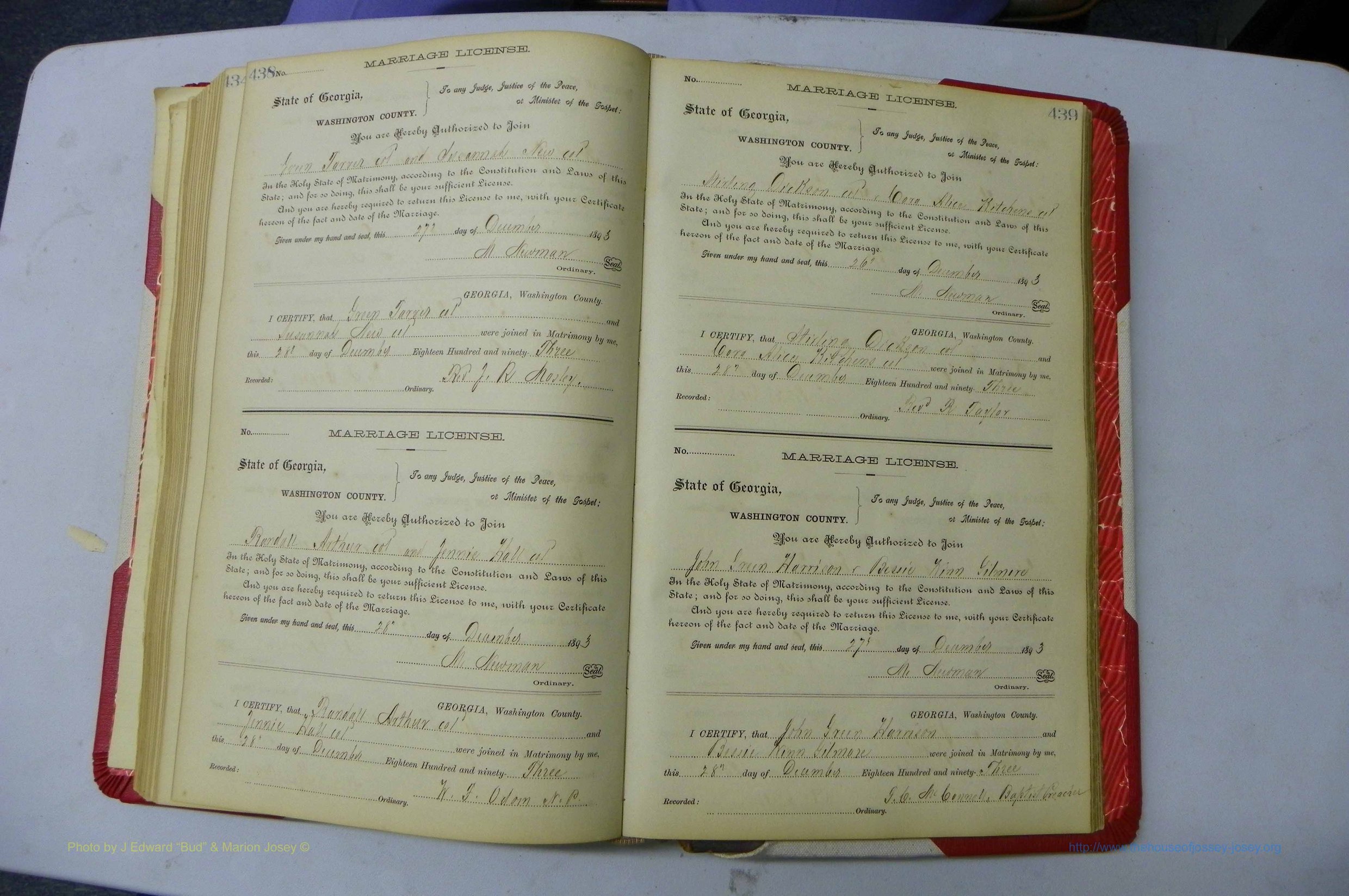 Was GA, Marriages Book G, 1890 - 1895, P 438-439.JPG