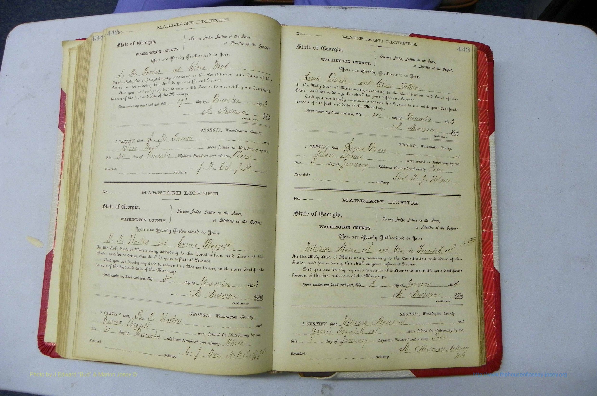 Was GA, Marriages Book G, 1890 - 1895, P 442-443.JPG