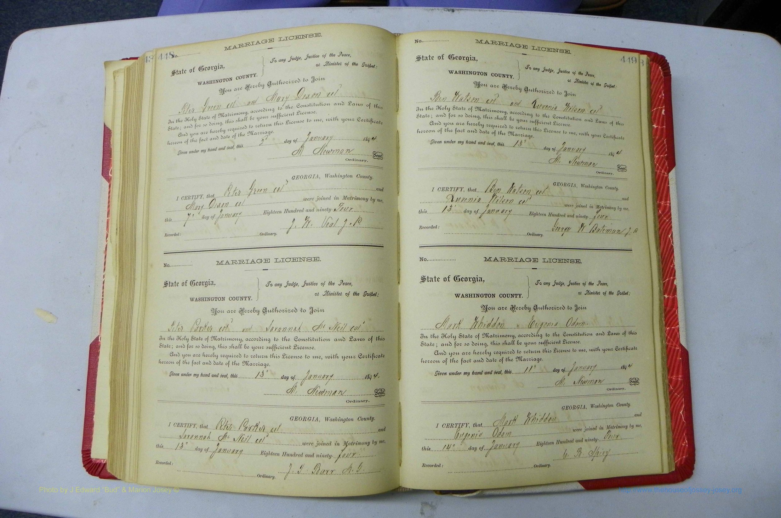 Was GA, Marriages Book G, 1890 - 1895, P 448-449.JPG