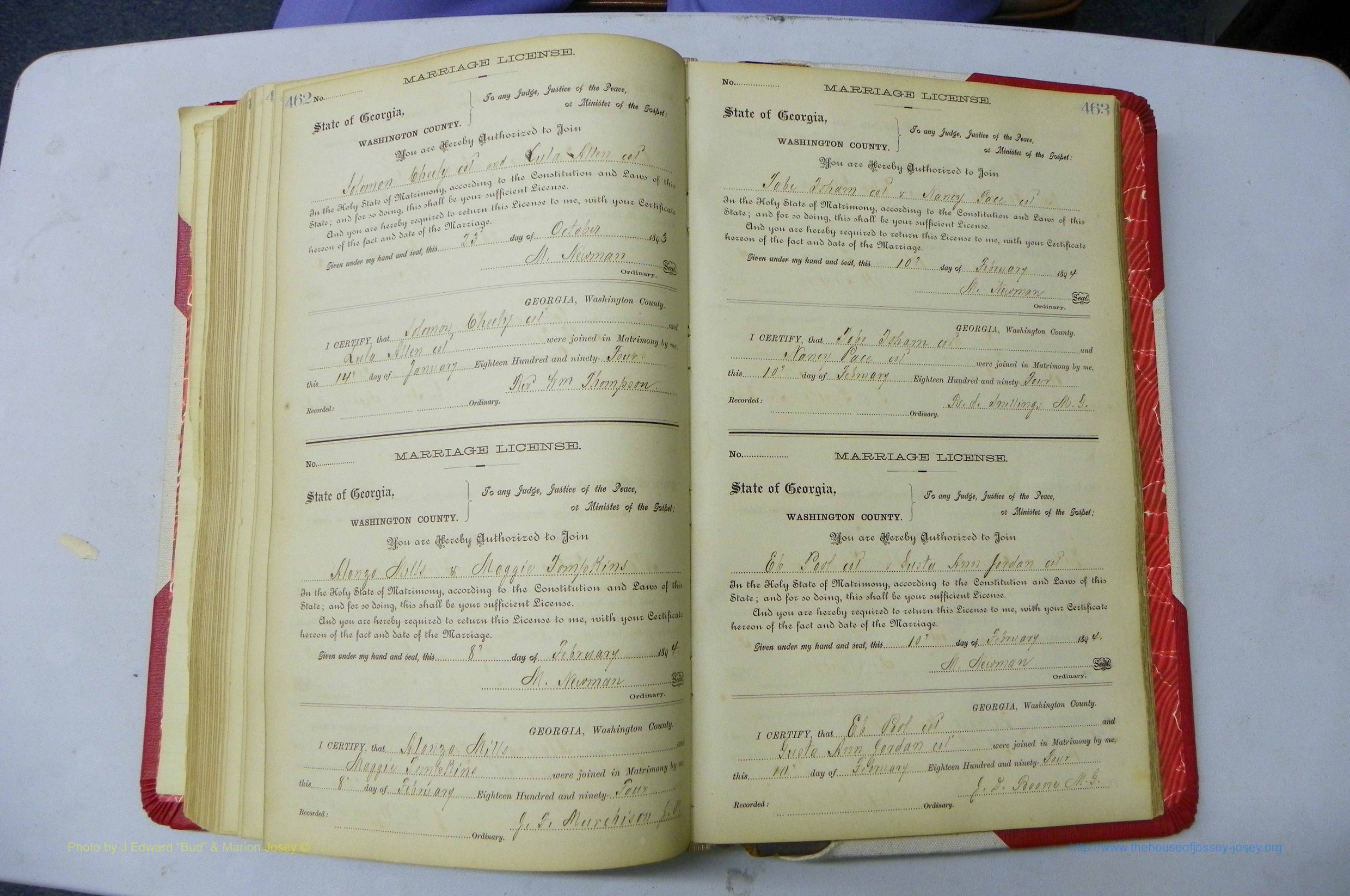 Was GA, Marriages Book G, 1890 - 1895, P 462-463.JPG