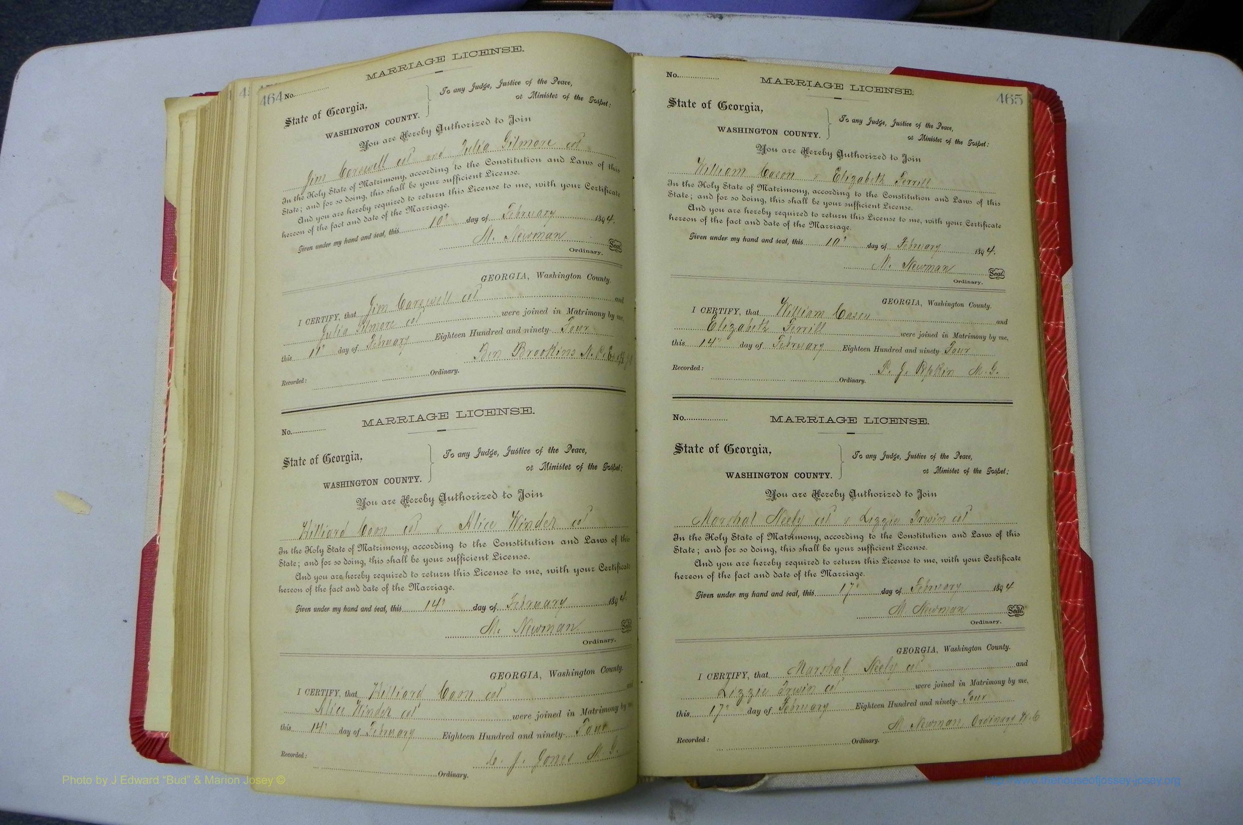 Was GA, Marriages Book G, 1890 - 1895, P 464-465.JPG