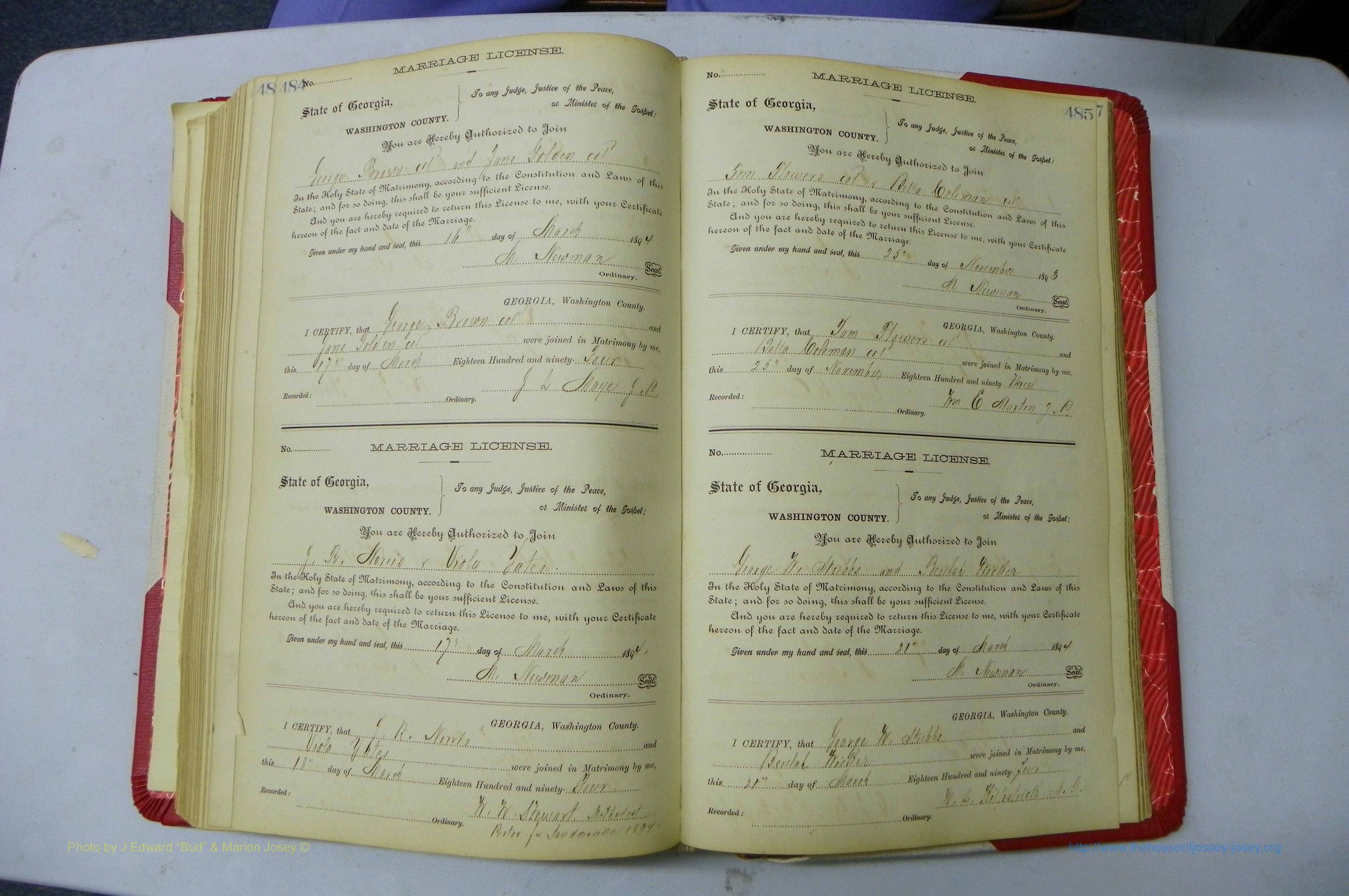 Was GA, Marriages Book G, 1890 - 1895, P 484-485.JPG