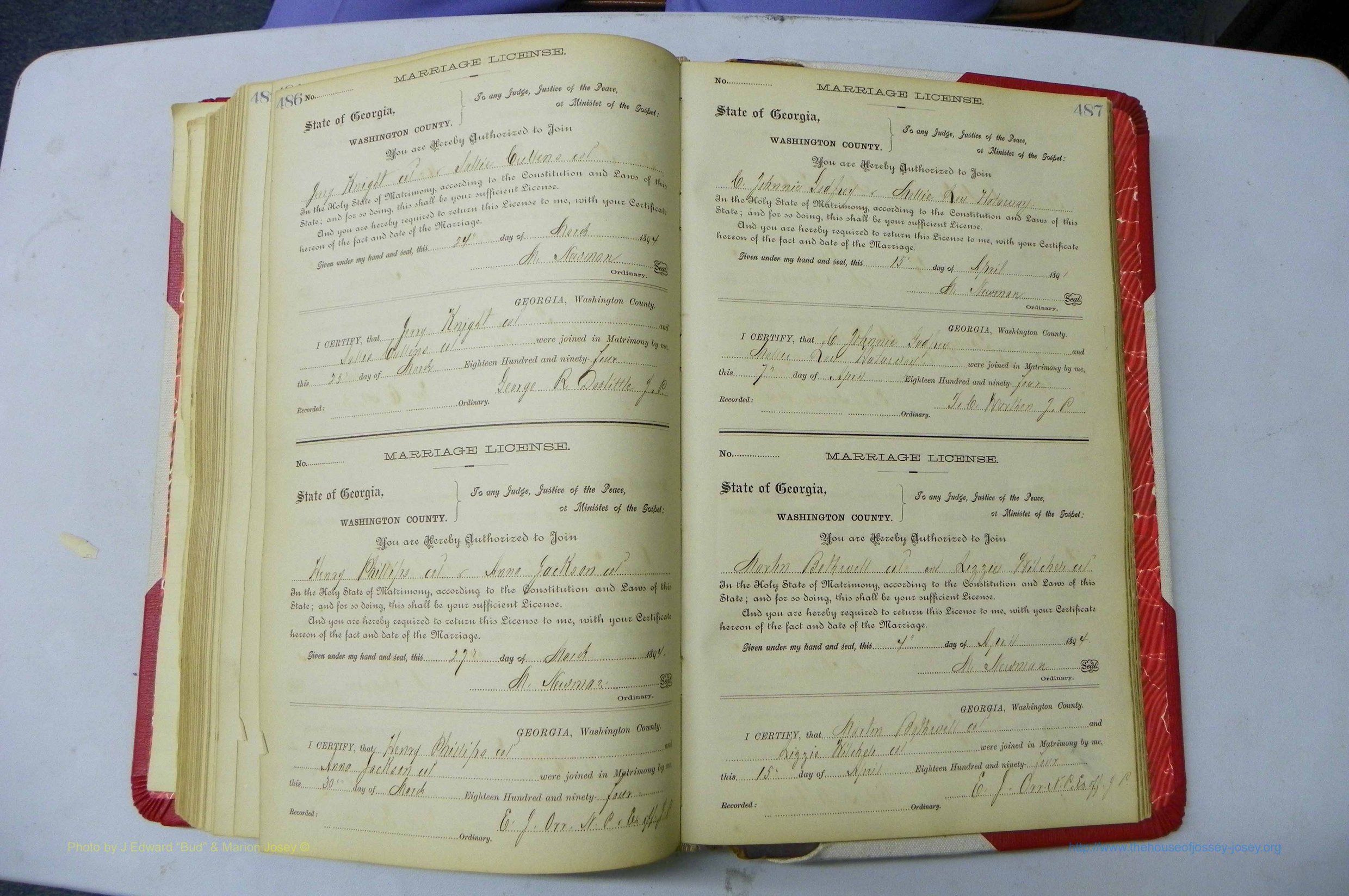 Was GA, Marriages Book G, 1890 - 1895, P 486-487.JPG