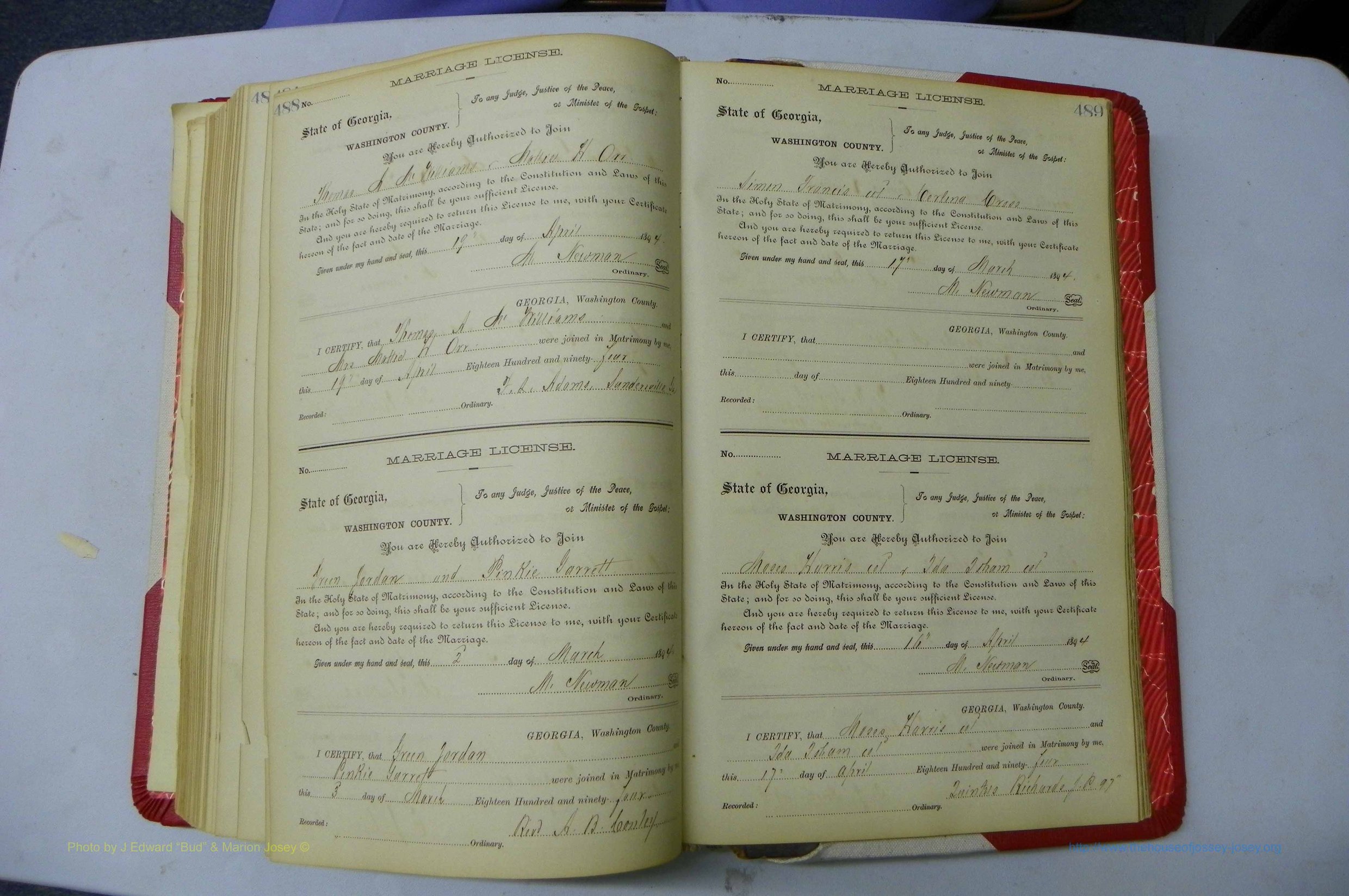 Was GA, Marriages Book G, 1890 - 1895, P 488-489.JPG