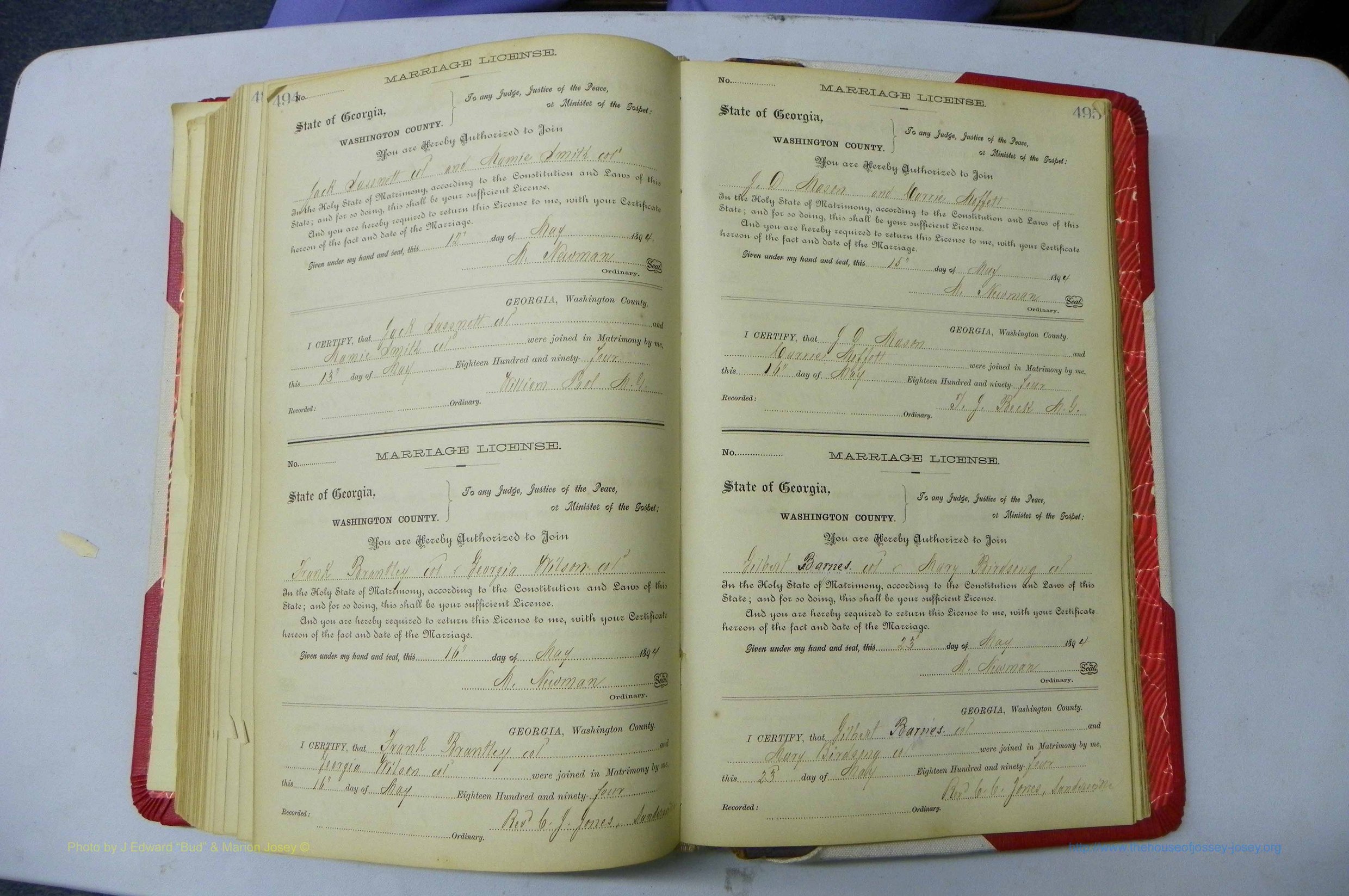 Was GA, Marriages Book G, 1890 - 1895, P 494-495.JPG