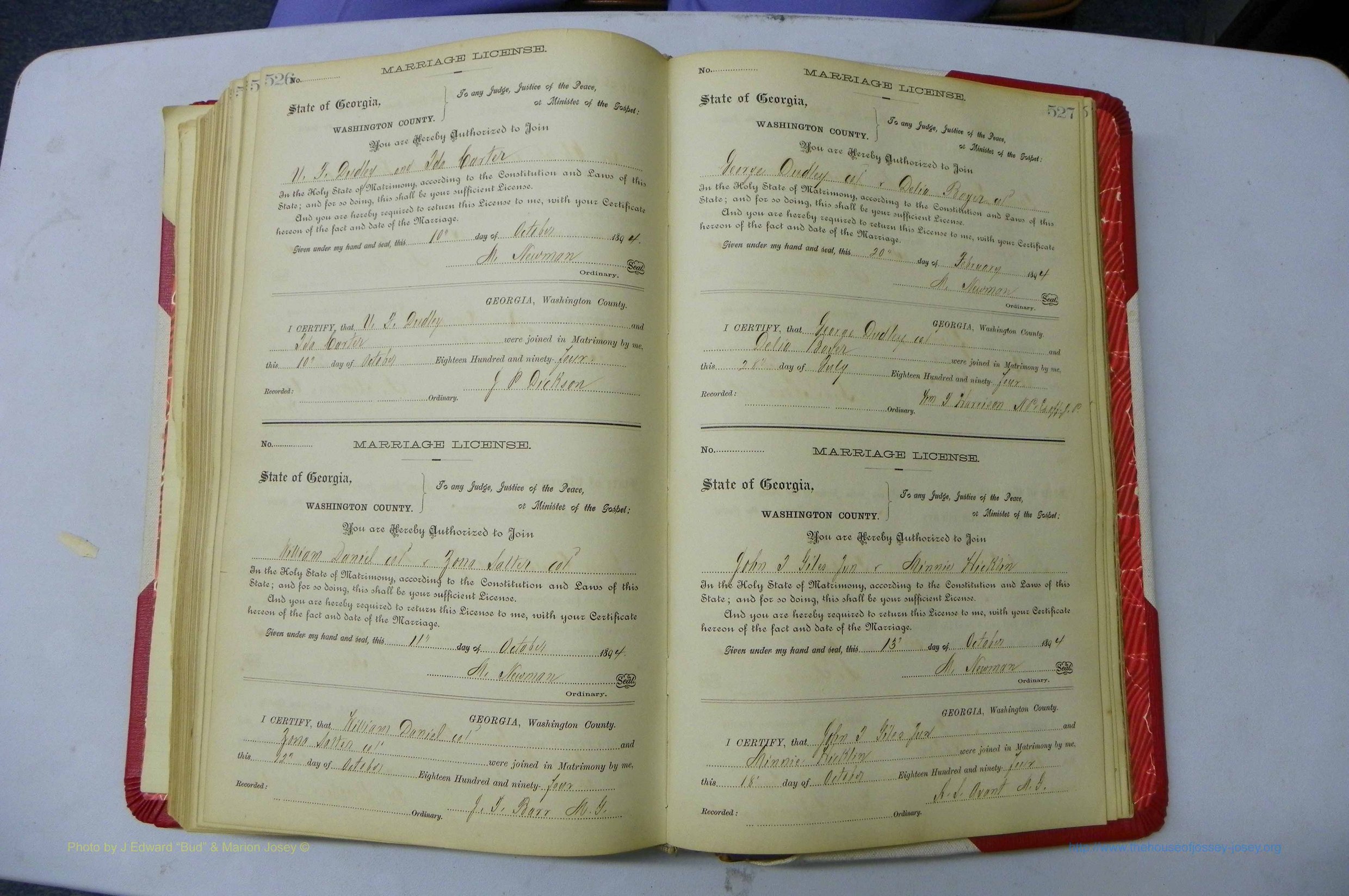 Was GA, Marriages Book G, 1890 - 1895, P 526-527.JPG