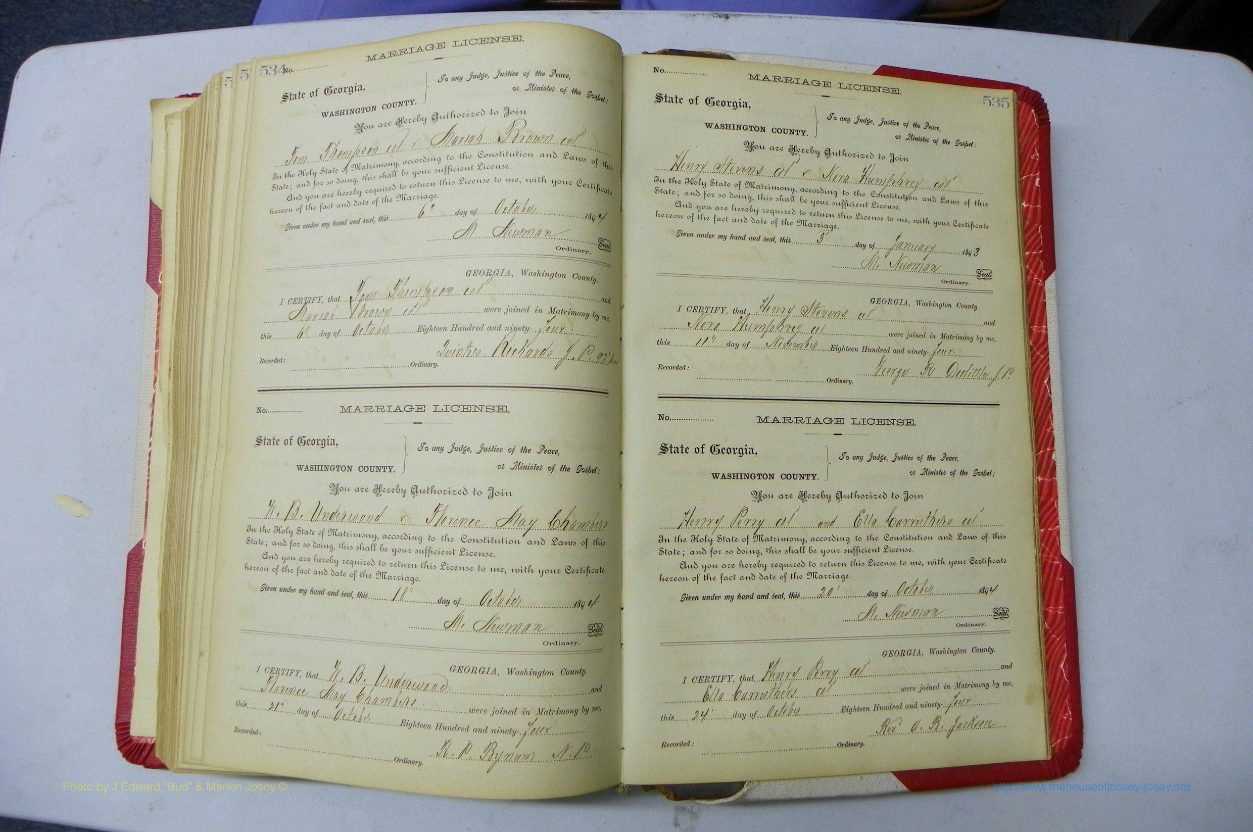 Was GA, Marriages Book G, 1890 - 1895, P 534-535.JPG