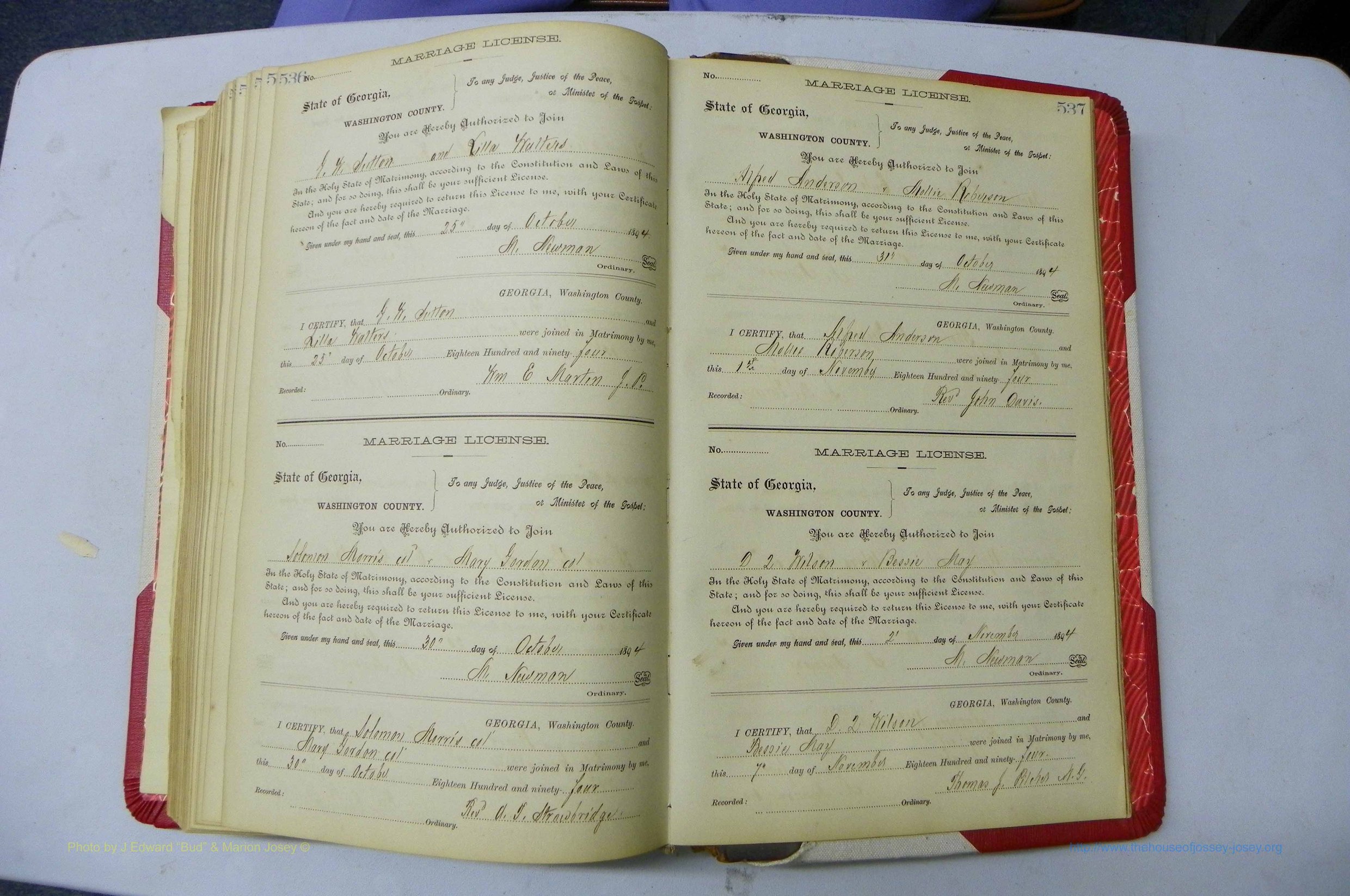 Was GA, Marriages Book G, 1890 - 1895, P 536-537.JPG