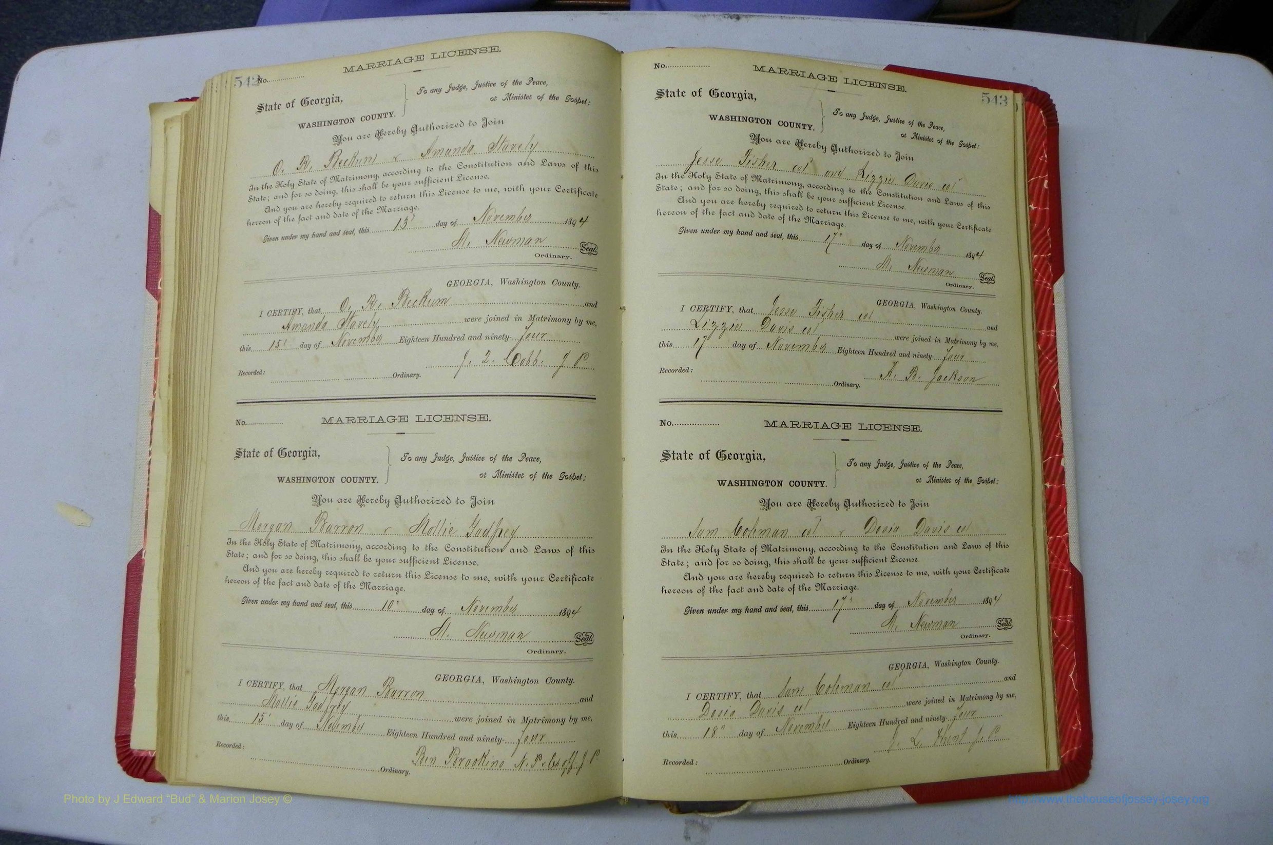 Was GA, Marriages Book G, 1890 - 1895, P 542-543.JPG