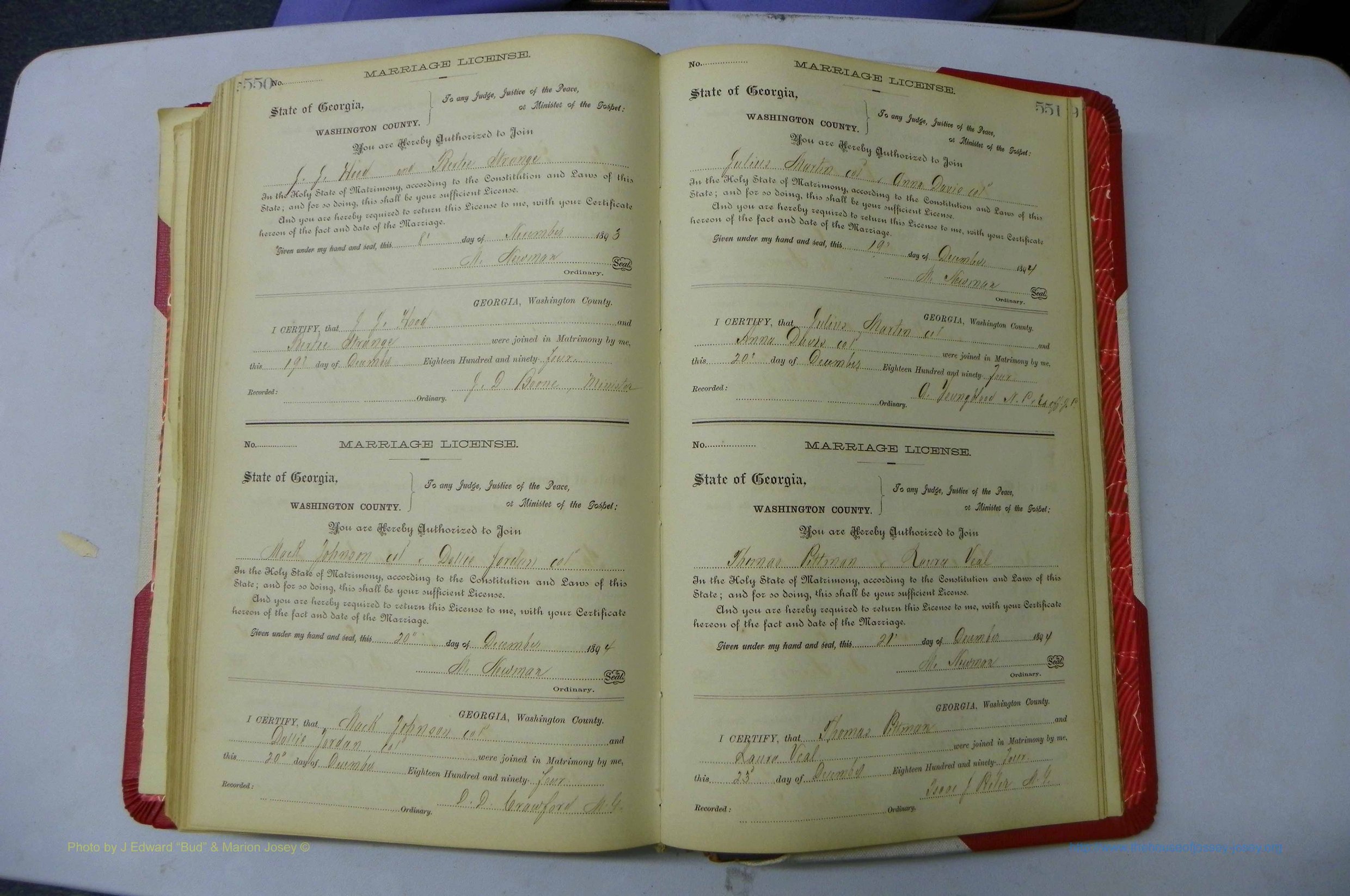 Was GA, Marriages Book G, 1890 - 1895, P 550-551.JPG