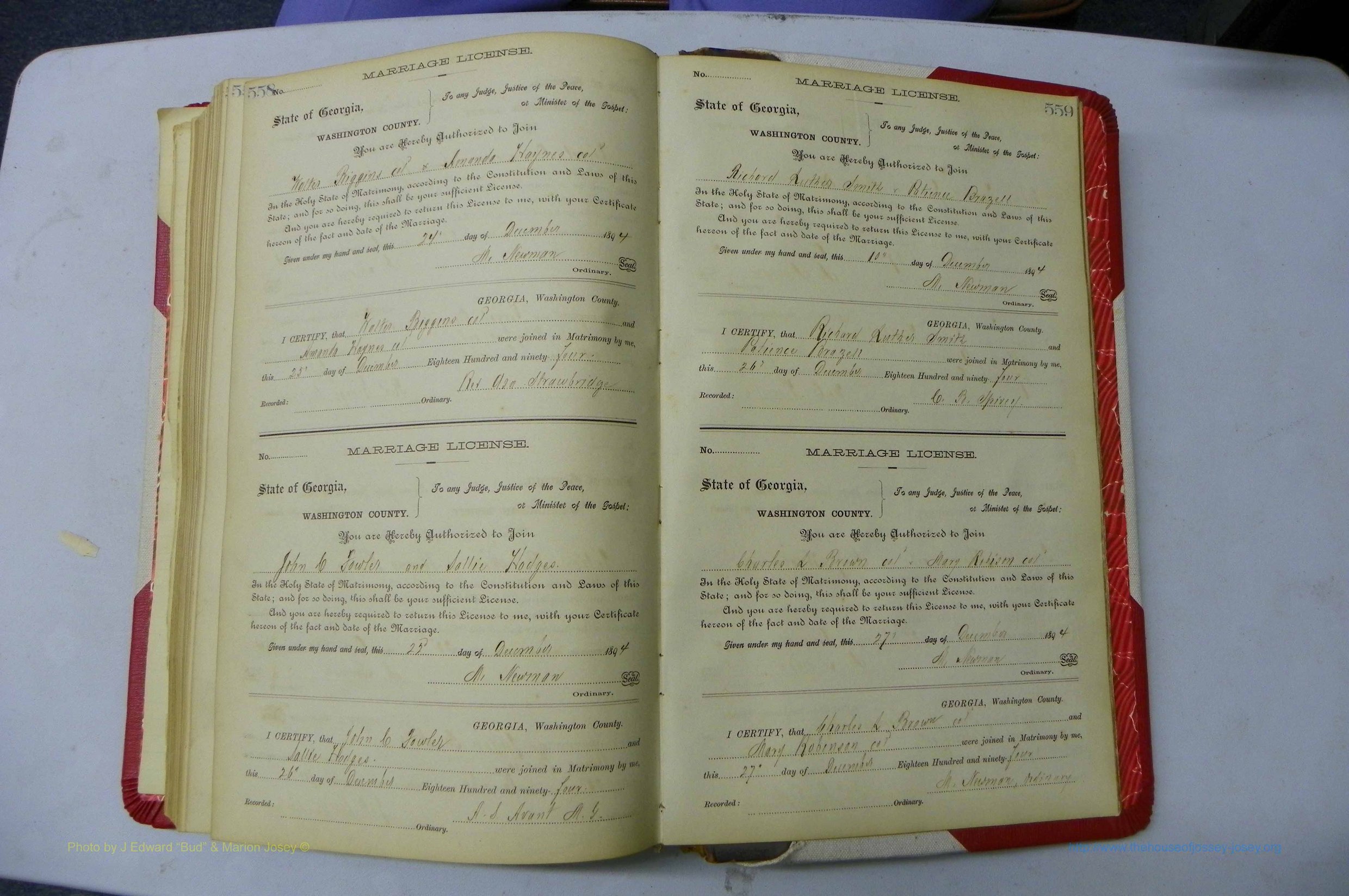 Was GA, Marriages Book G, 1890 - 1895, P 558-559.JPG