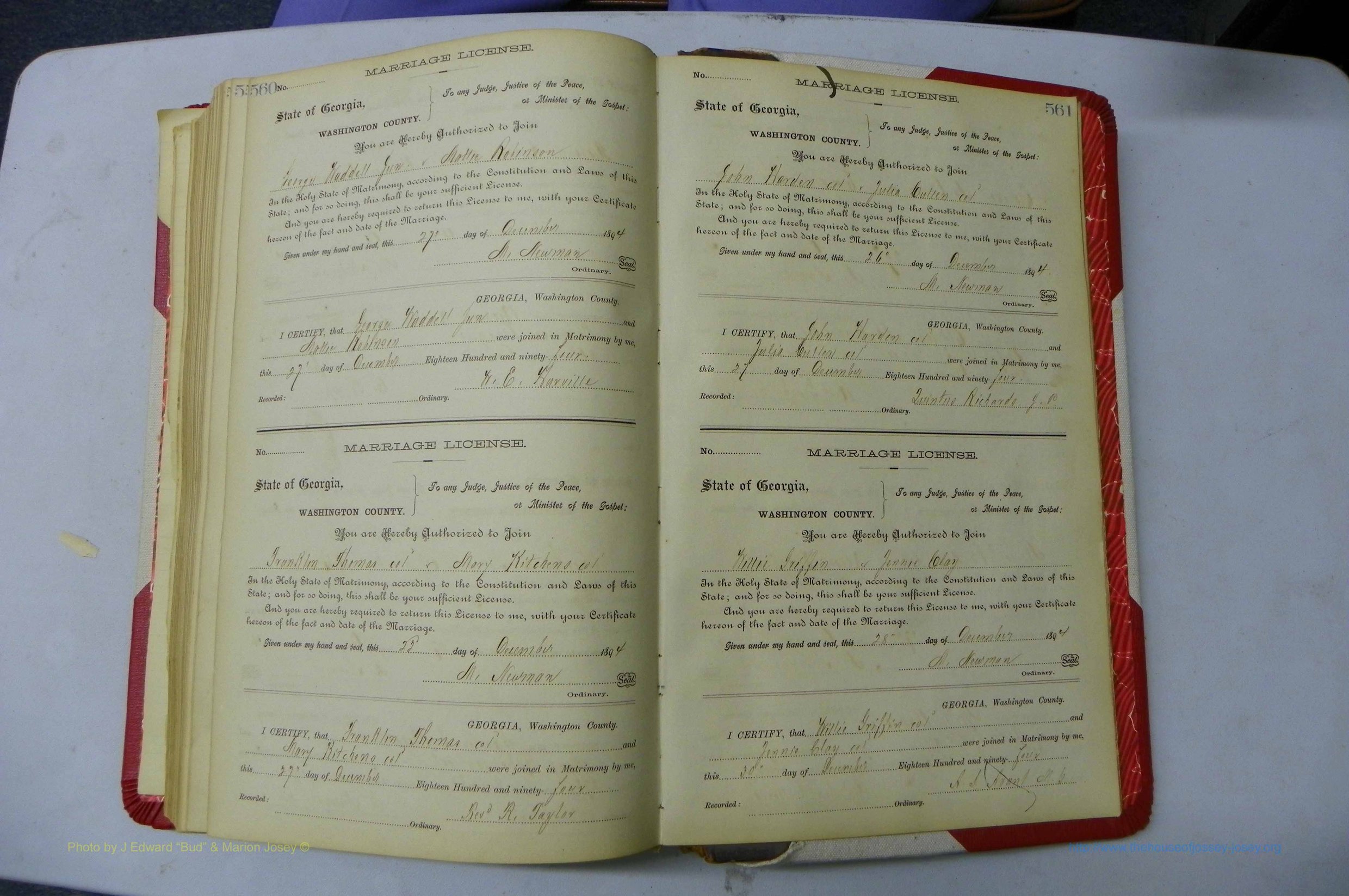 Was GA, Marriages Book G, 1890 - 1895, P 560-561.JPG