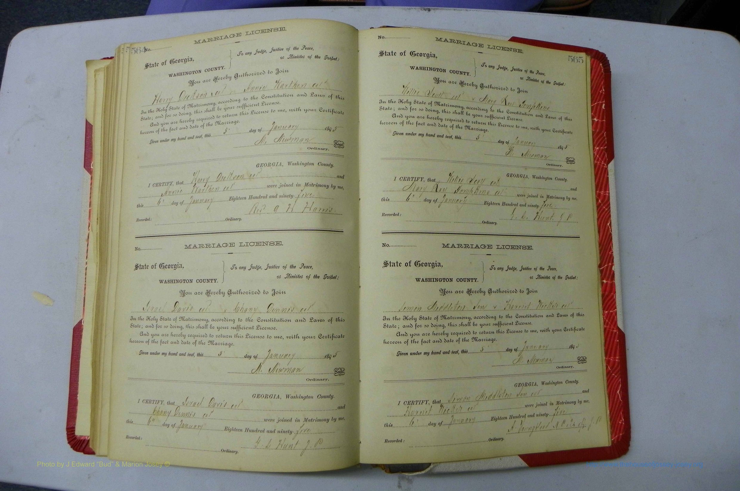 Was GA, Marriages Book G, 1890 - 1895, P 564-565.JPG