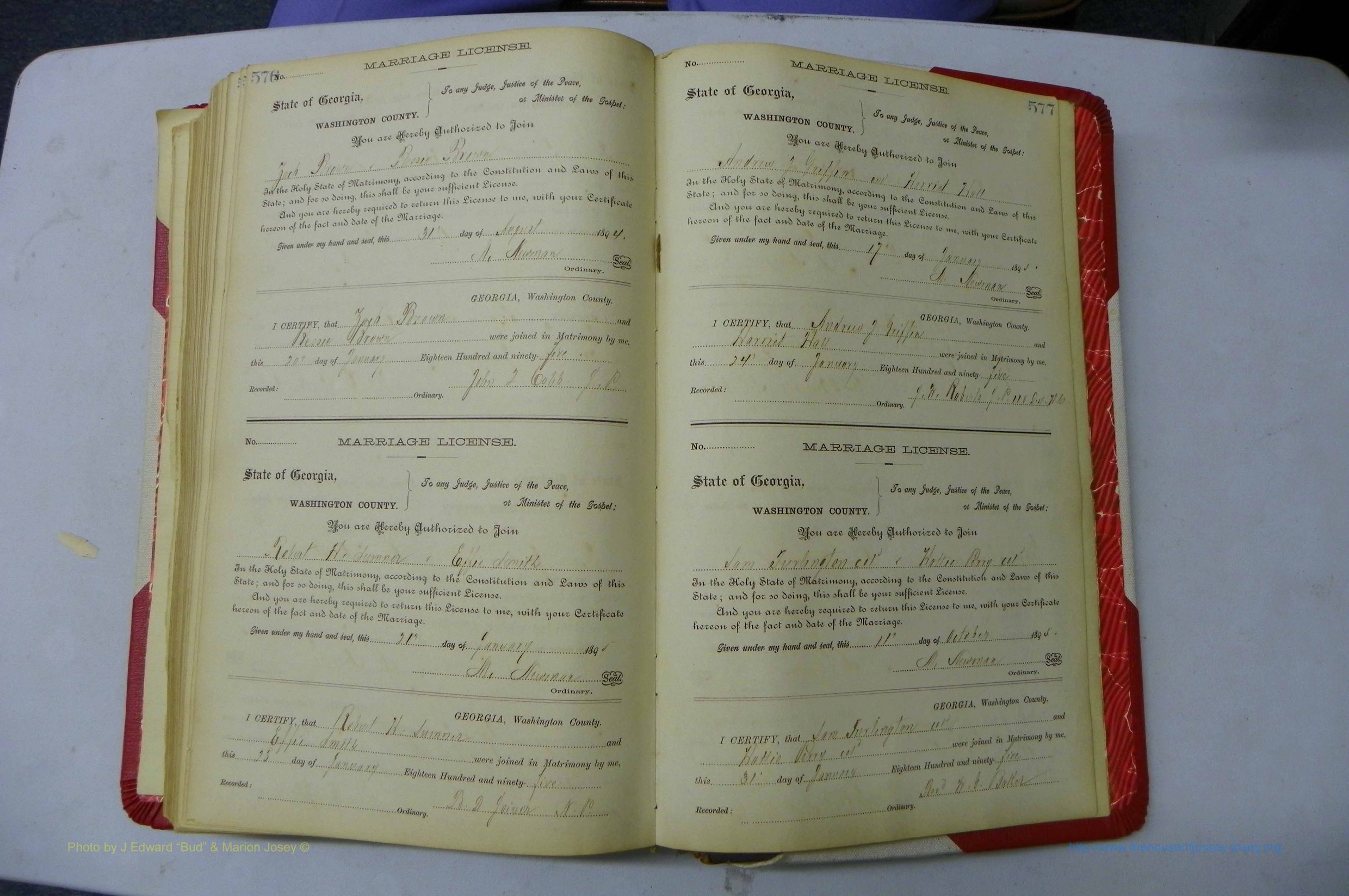 Was GA, Marriages Book G, 1890 - 1895, P 576-577.JPG