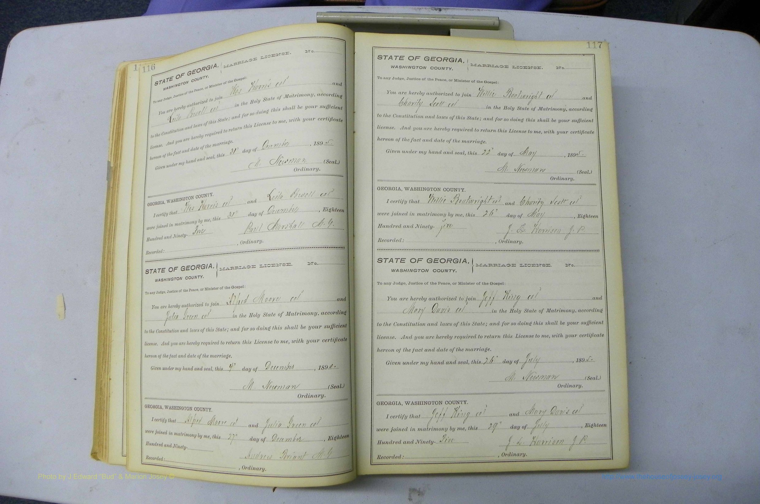 Was GA, Marriages Book H, 1895 - 1899, P 116-117.JPG