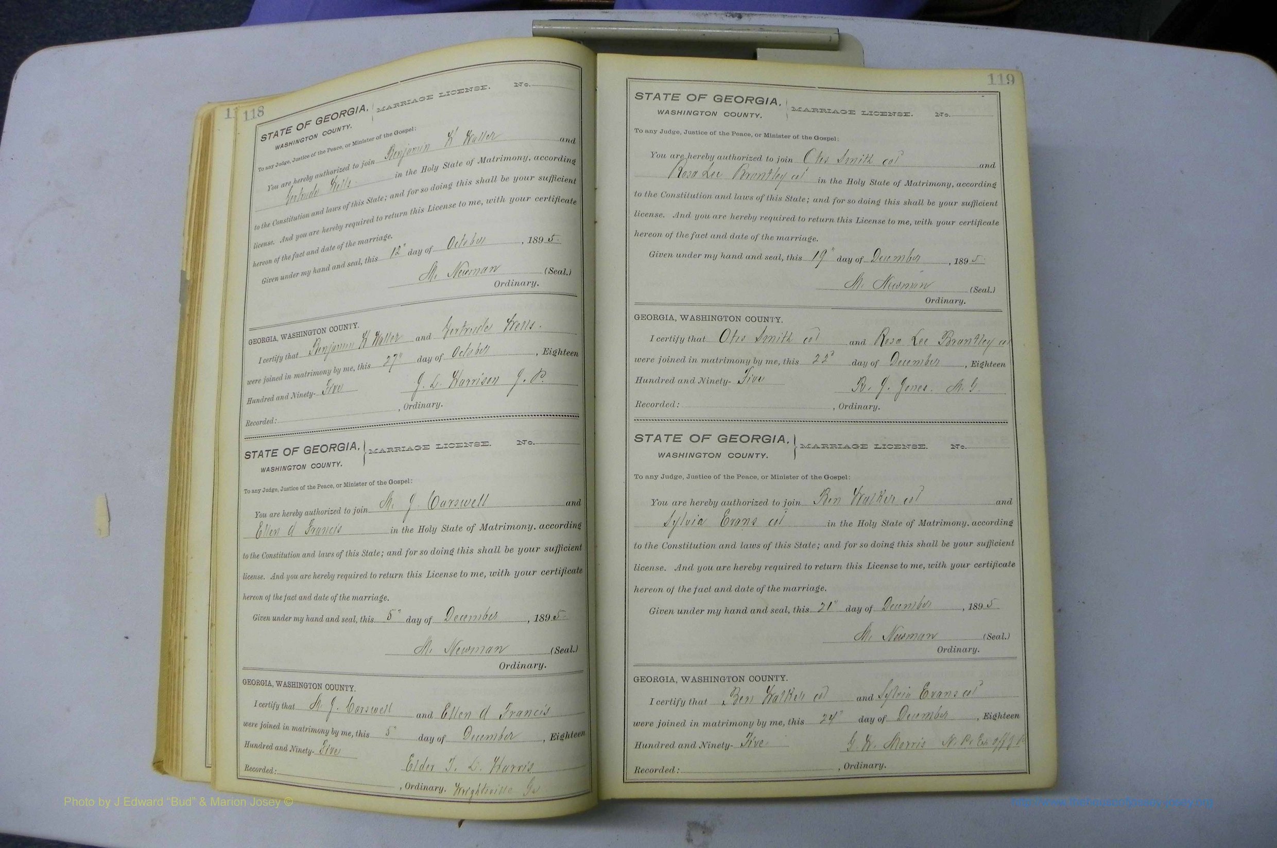Was GA, Marriages Book H, 1895 - 1899, P 118-119.JPG