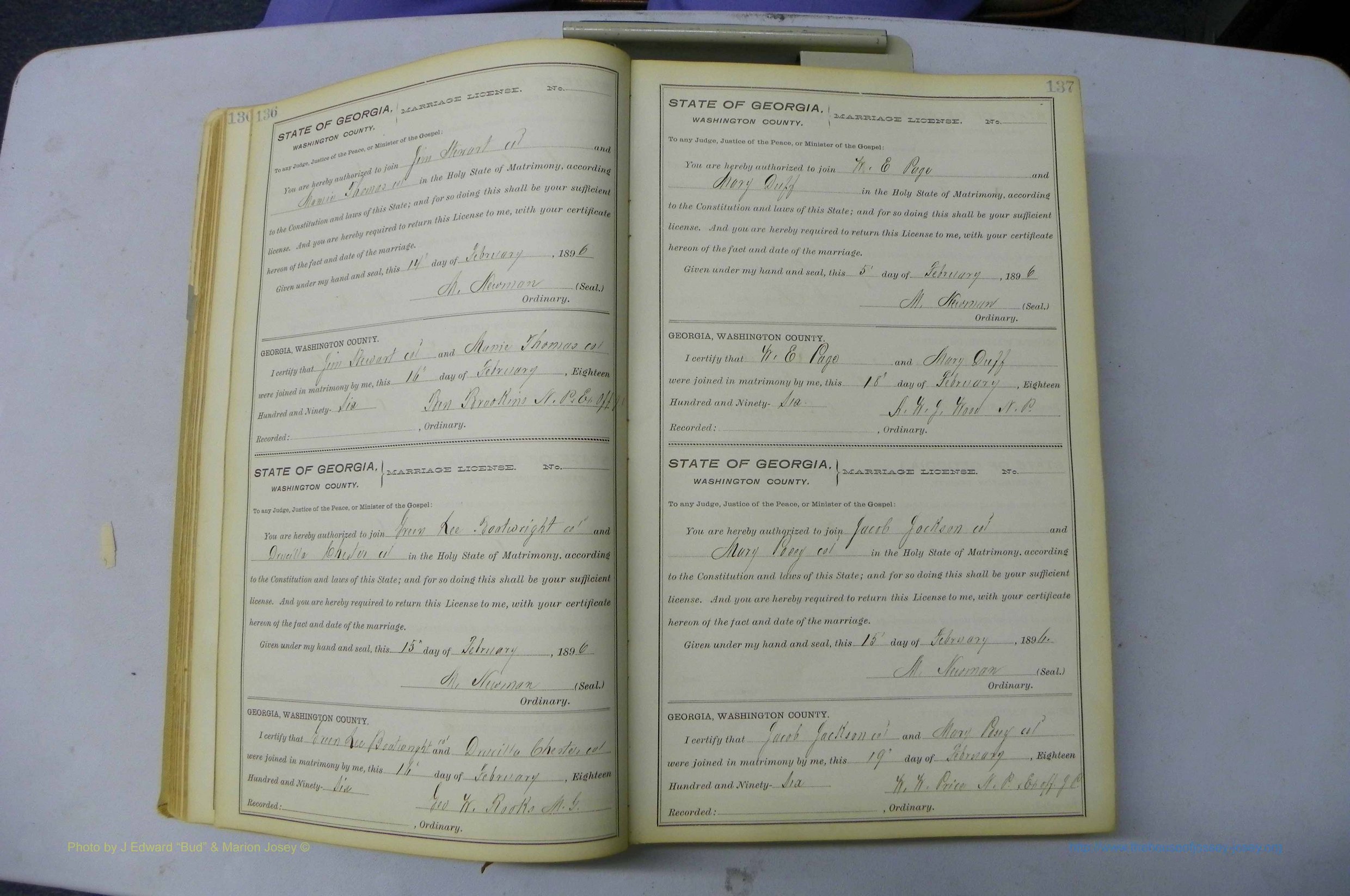 Was GA, Marriages Book H, 1895 - 1899, P 136-137.JPG