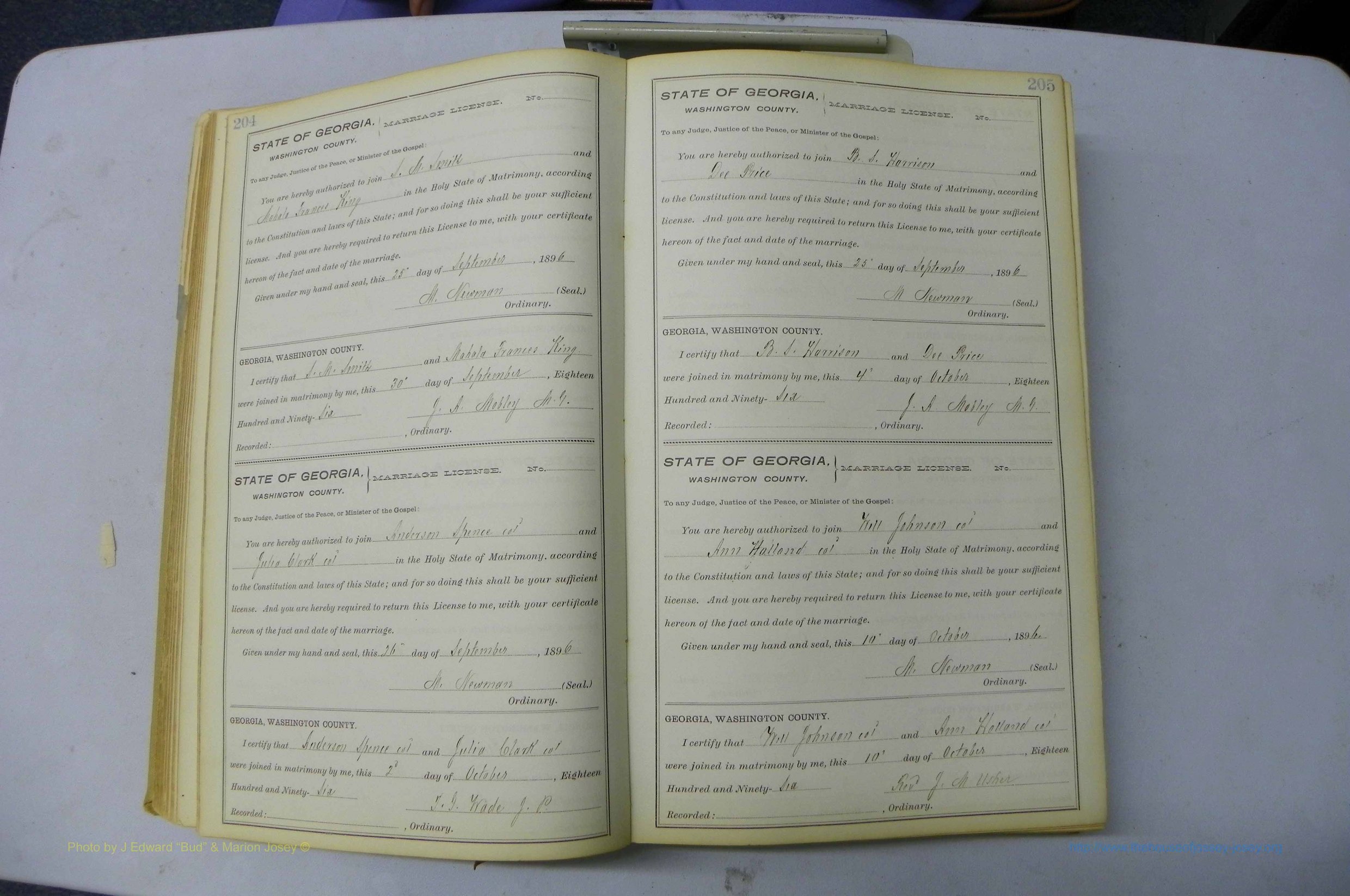 Was GA, Marriages Book H, 1895 - 1899, P 204-205.JPG