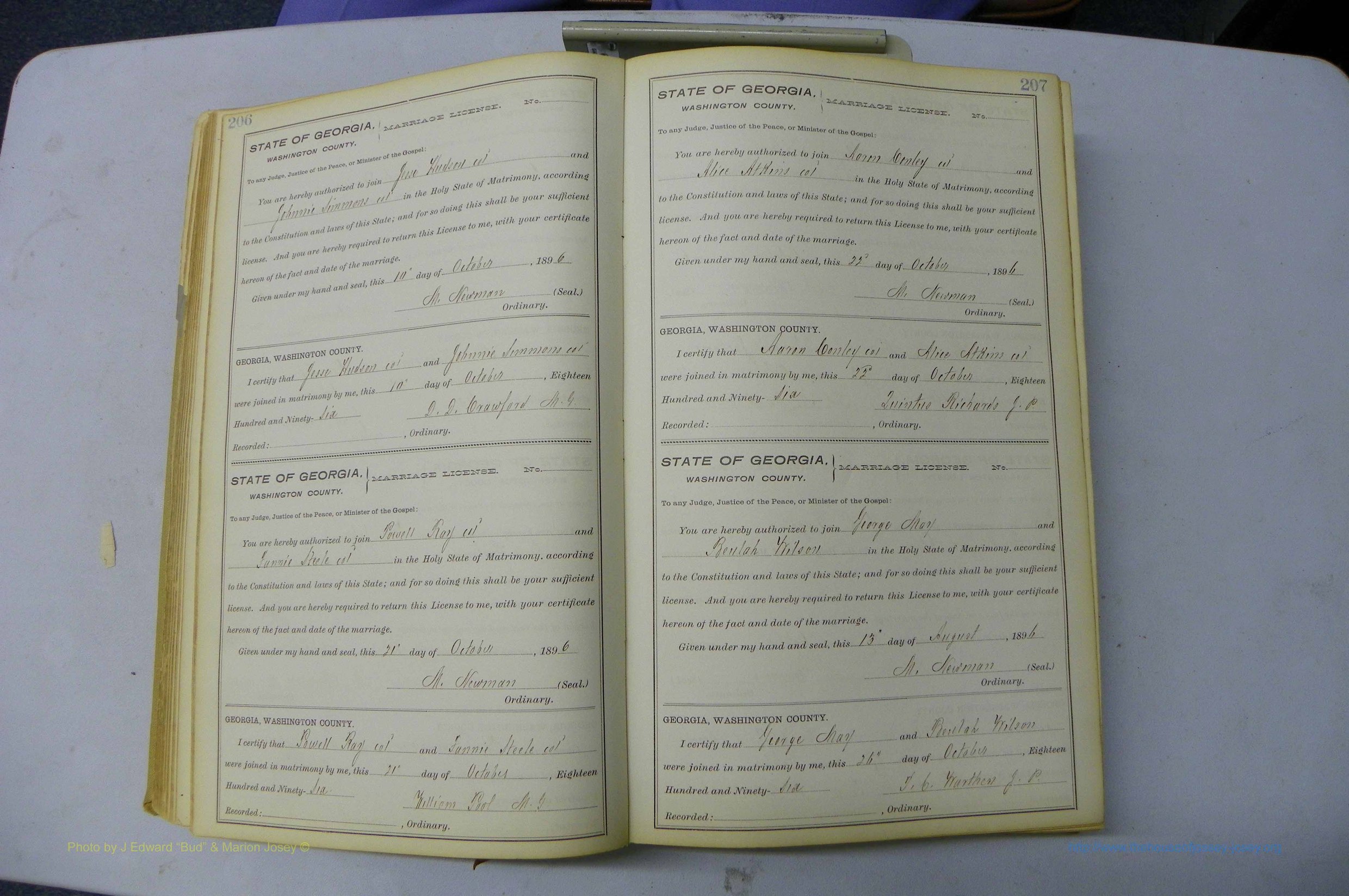 Was GA, Marriages Book H, 1895 - 1899, P 206-207.JPG
