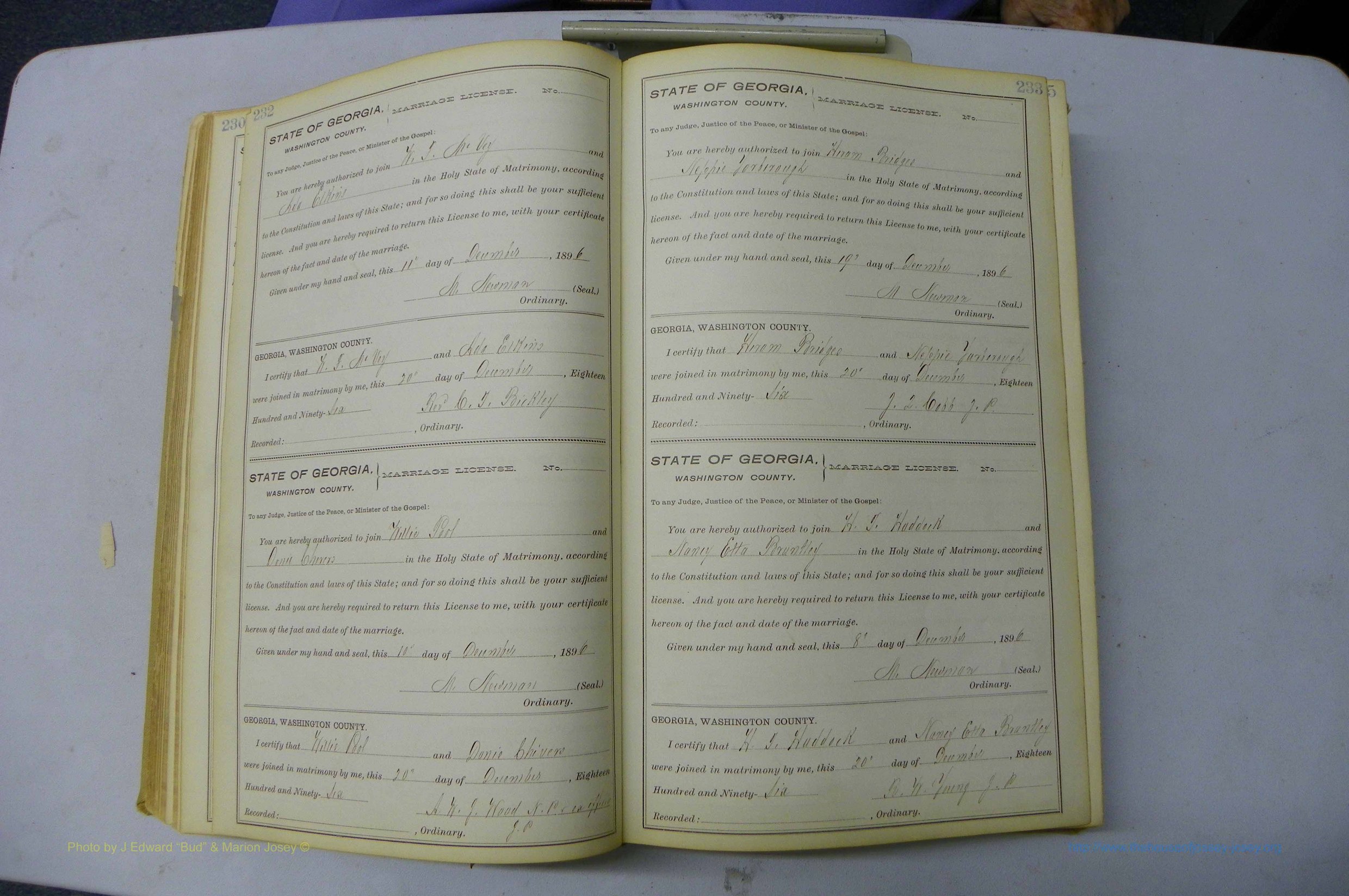 Was GA, Marriages Book H, 1895 - 1899, P 232-233.JPG