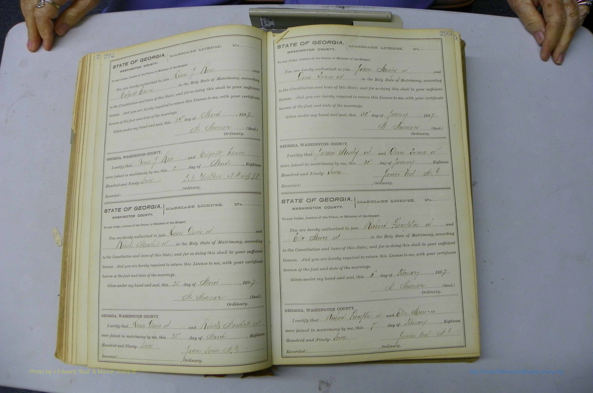 Was GA, Marriages Book H, 1895 - 1899, P 292-293.JPG