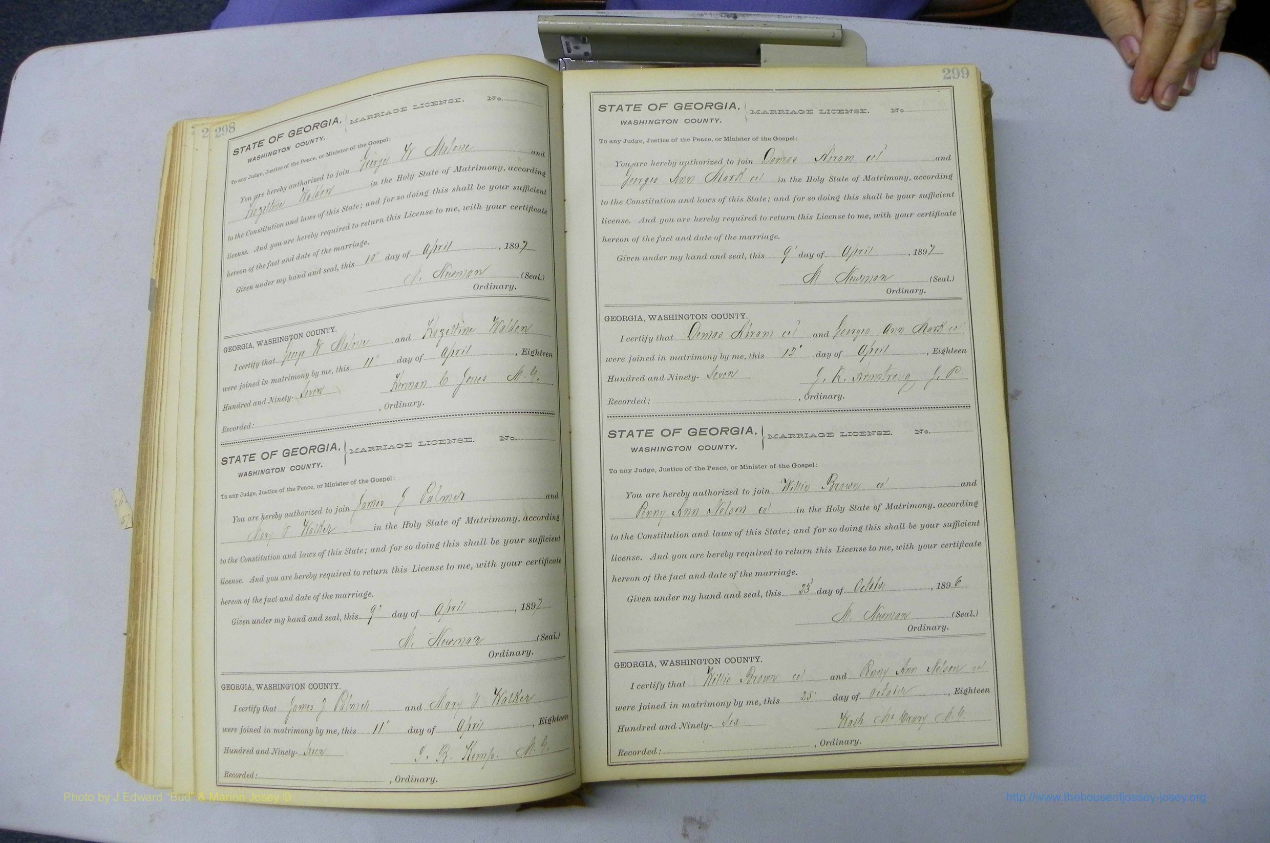 Was GA, Marriages Book H, 1895 - 1899, P 298-299.JPG
