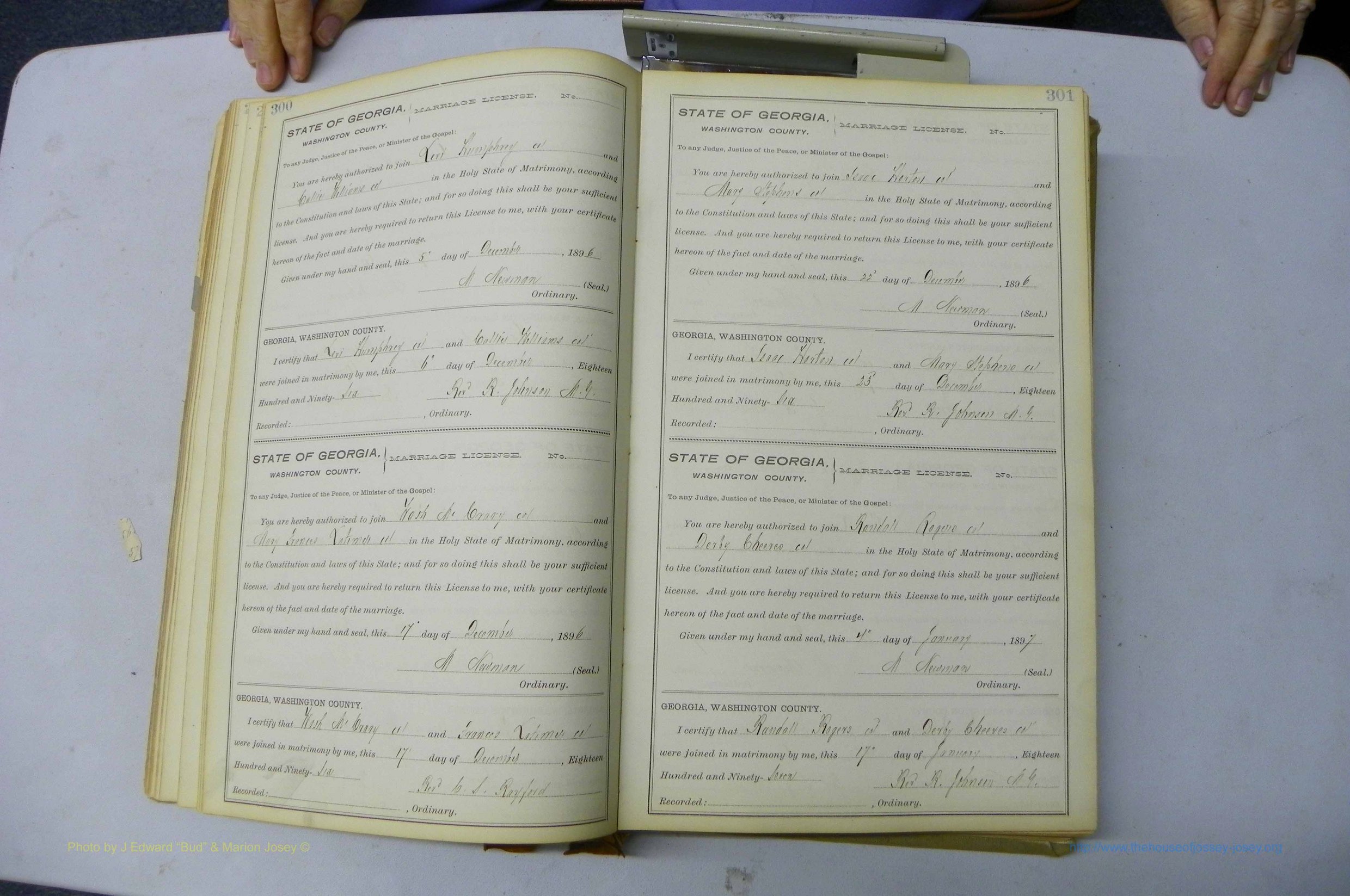 Was GA, Marriages Book H, 1895 - 1899, P 300-301.JPG