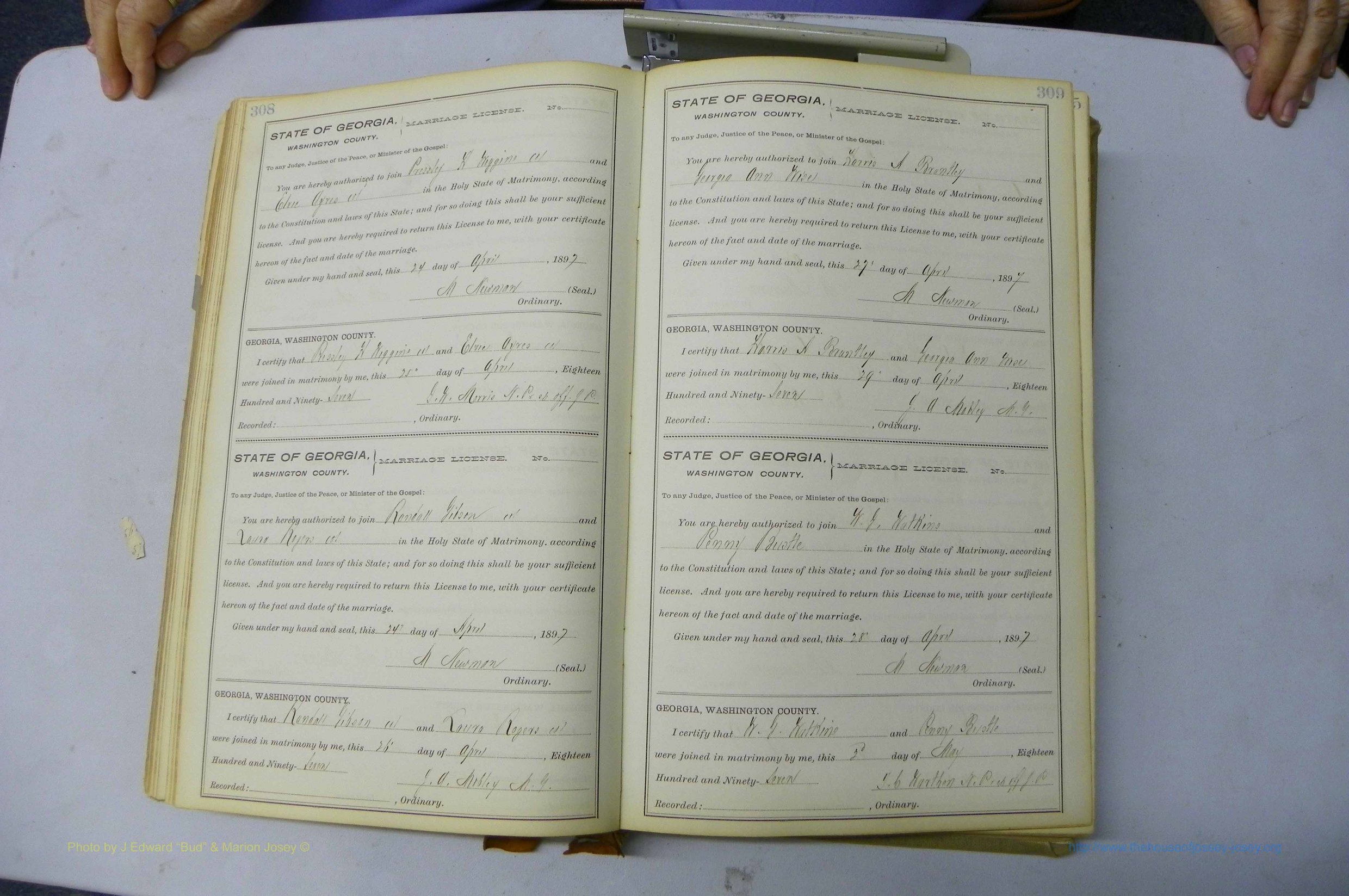 Was GA, Marriages Book H, 1895 - 1899, P 308-309.JPG