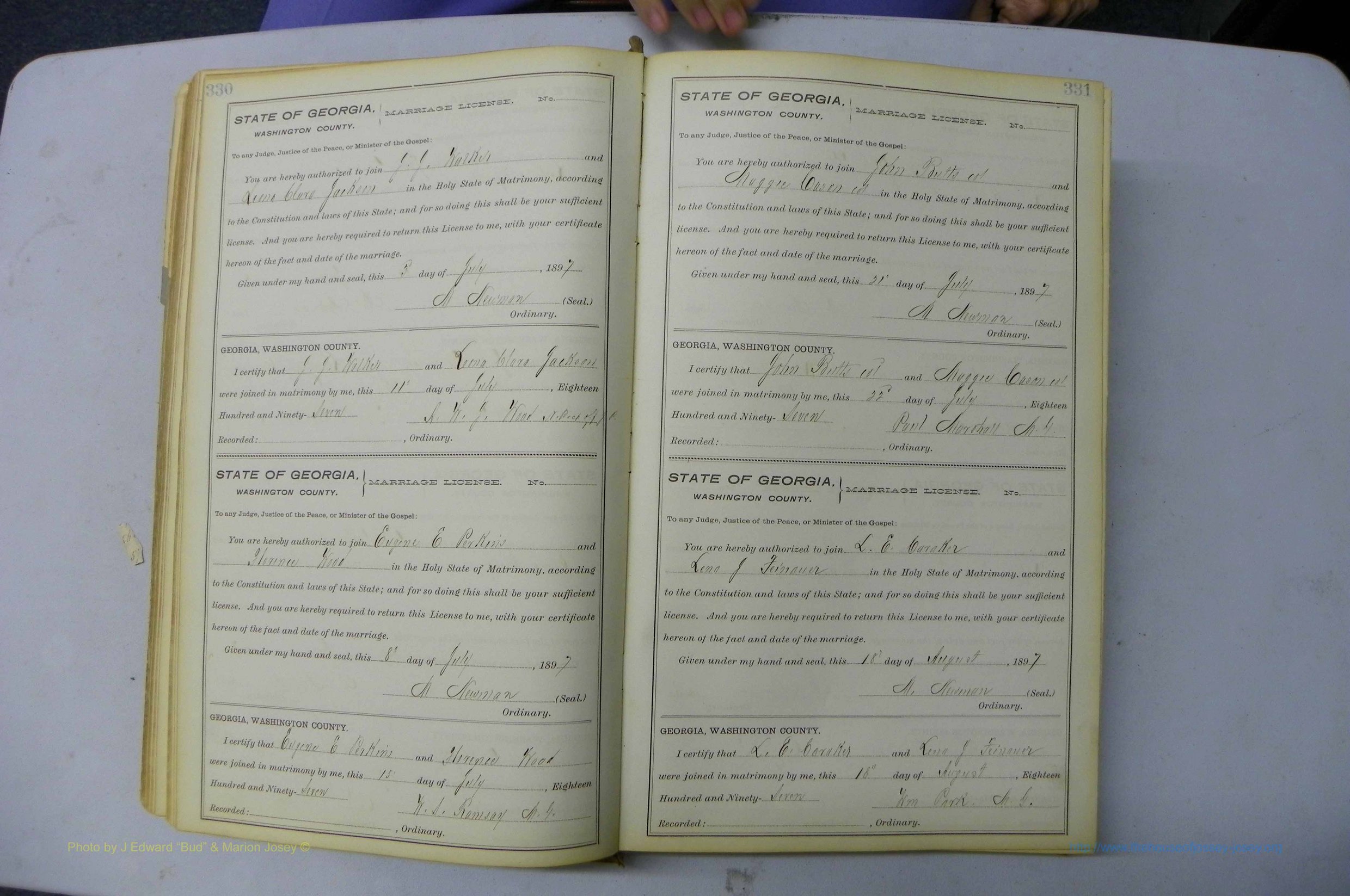 Was GA, Marriages Book H, 1895 - 1899, P 330-331.JPG