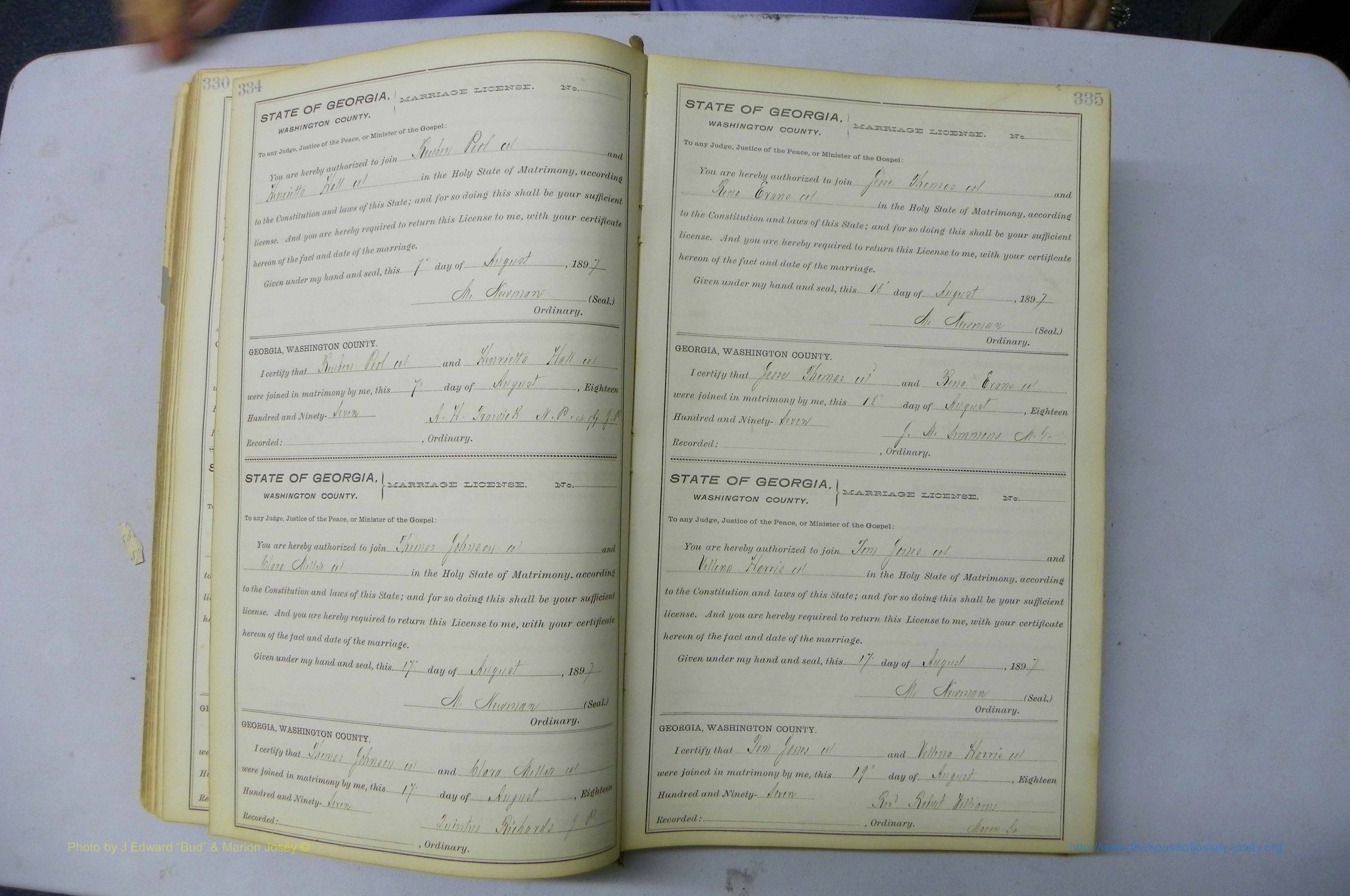 Was GA, Marriages Book H, 1895 - 1899, P 334-335.JPG