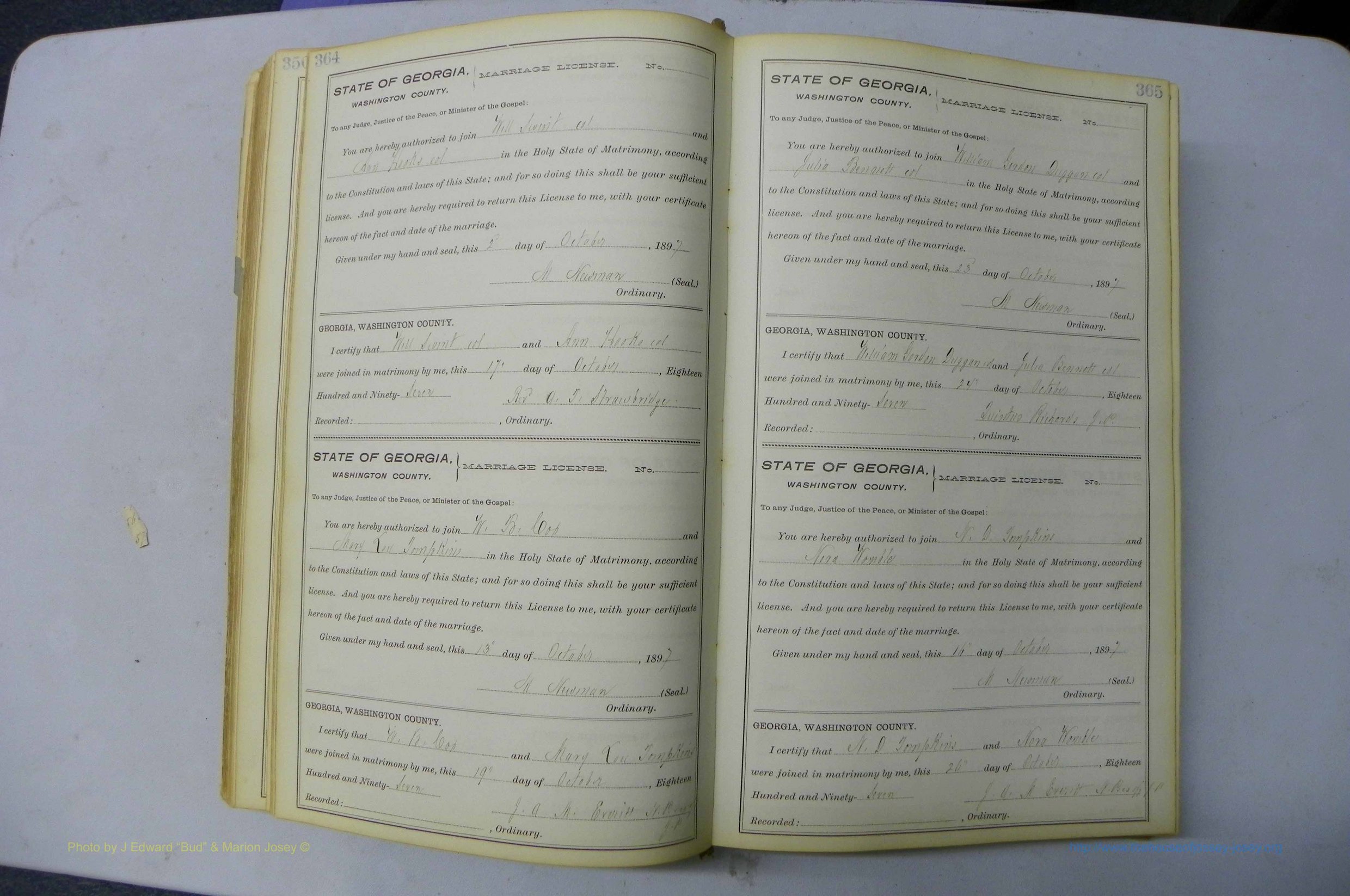 Was GA, Marriages Book H, 1895 - 1899, P 364-365.JPG