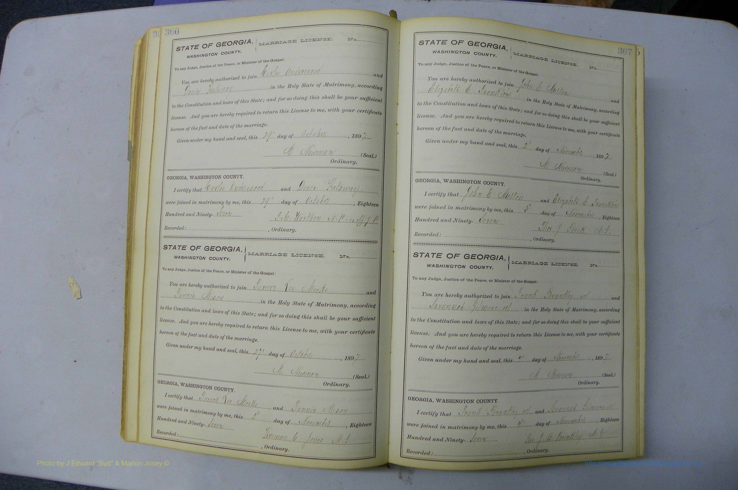 Was GA, Marriages Book H, 1895 - 1899, P 366-367.JPG