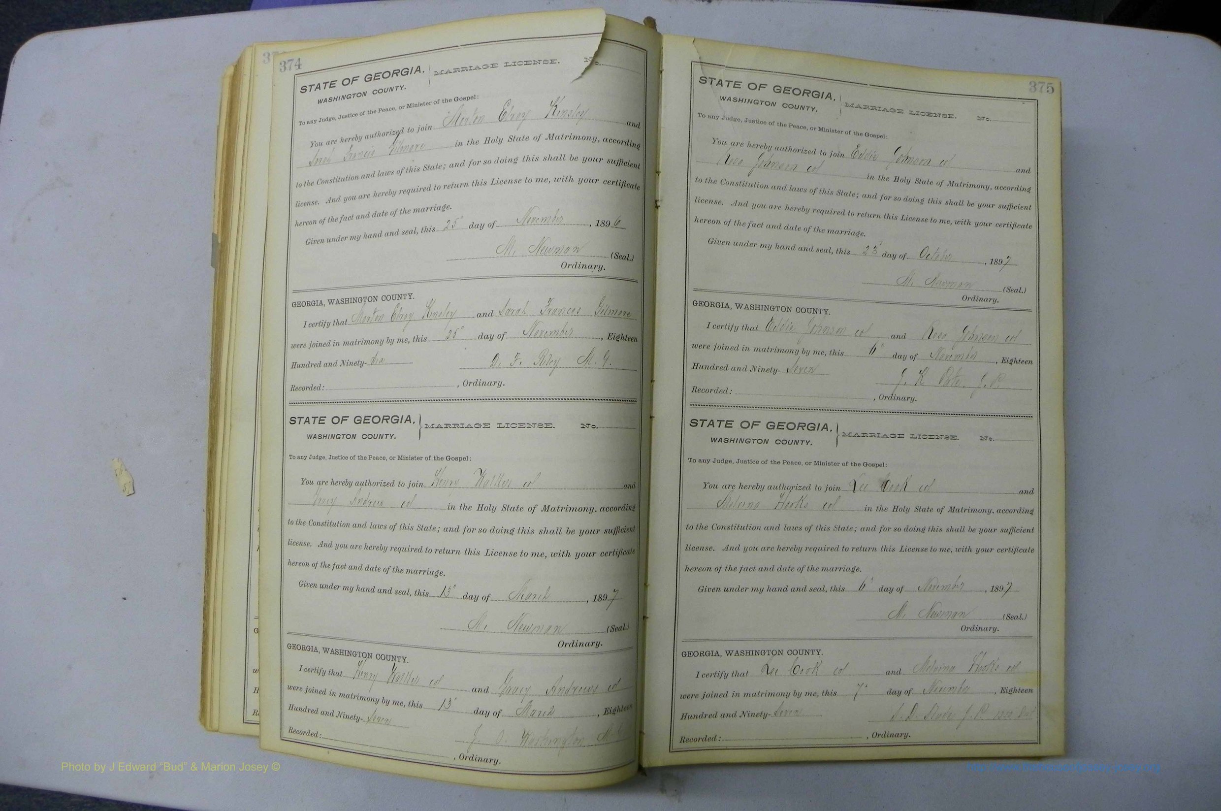 Was GA, Marriages Book H, 1895 - 1899, P 374-375.JPG