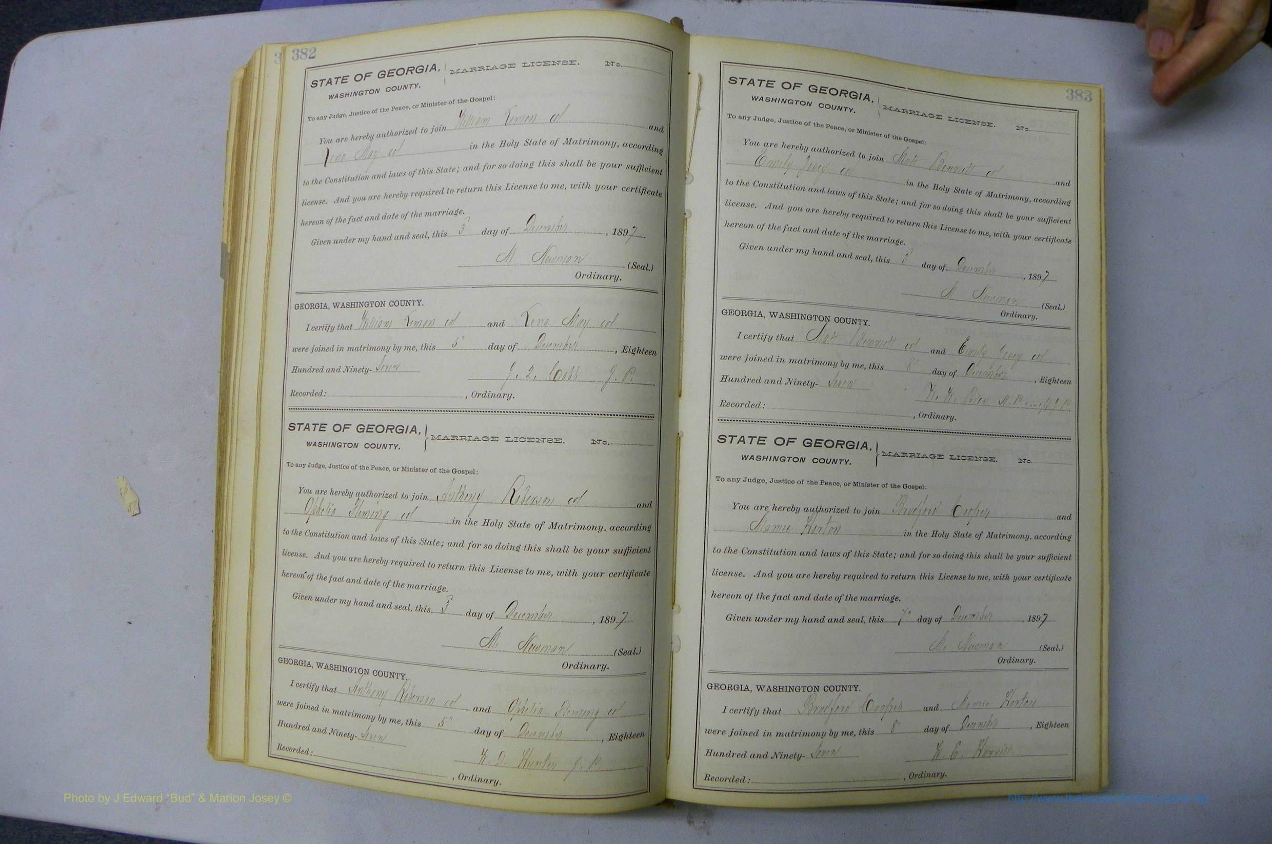 Was GA, Marriages Book H, 1895 - 1899, P 382-383.JPG