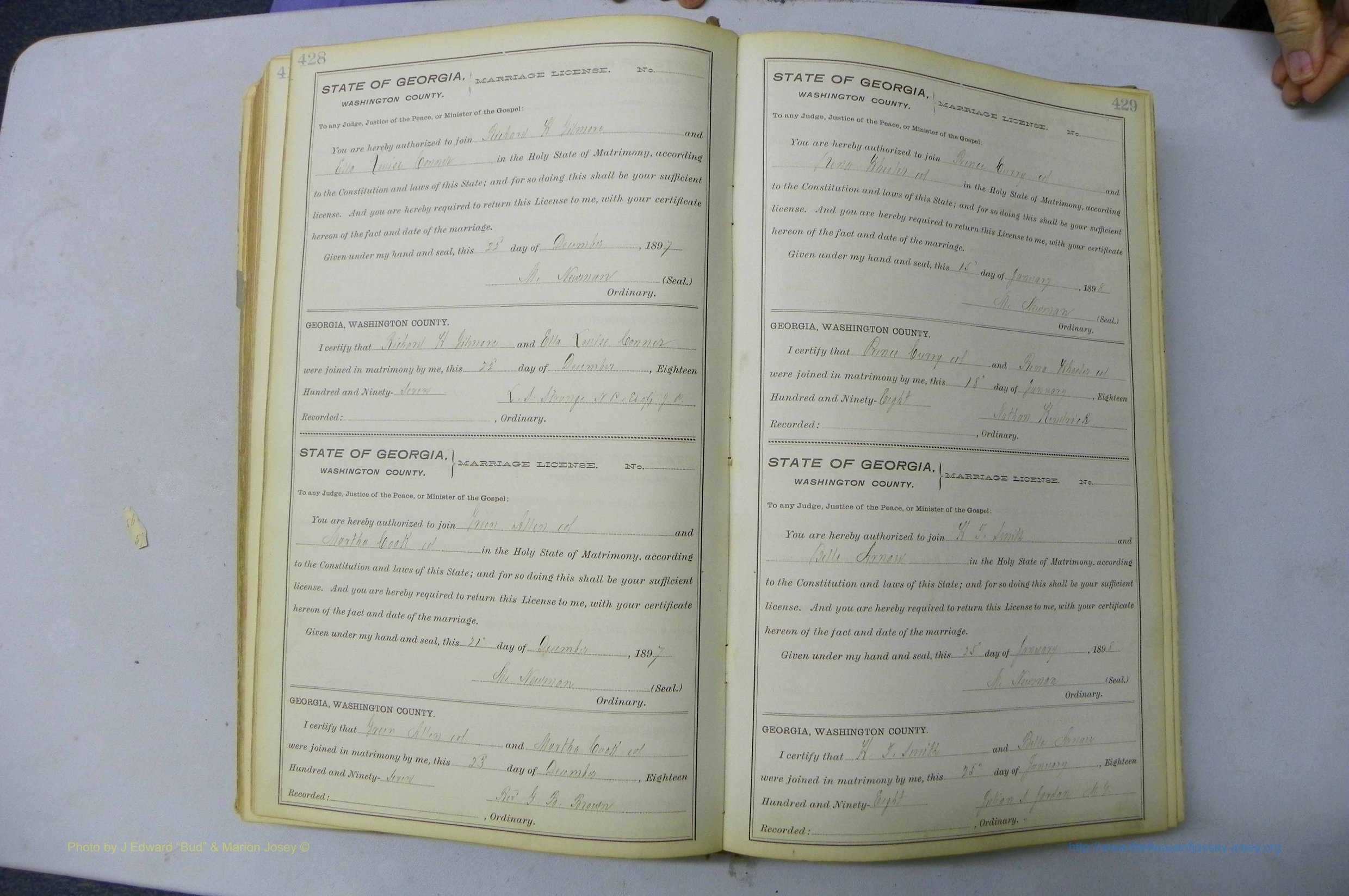 Was GA, Marriages Book H, 1895 - 1899, P 428-429.JPG