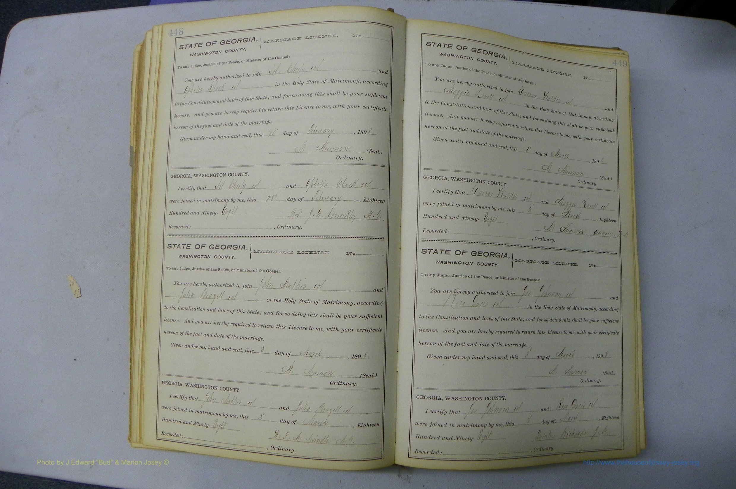 Was GA, Marriages Book H, 1895 - 1899, P 448-449.JPG