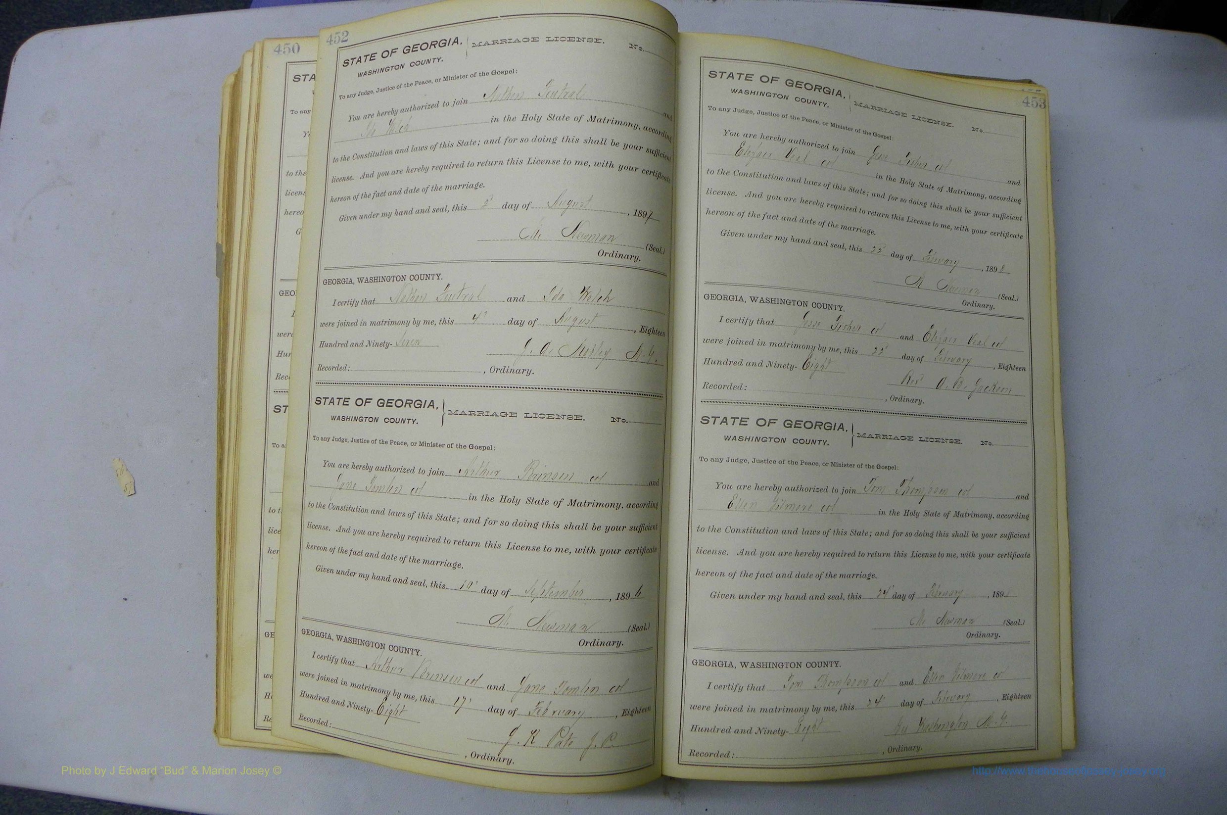 Was GA, Marriages Book H, 1895 - 1899, P 452-453.JPG