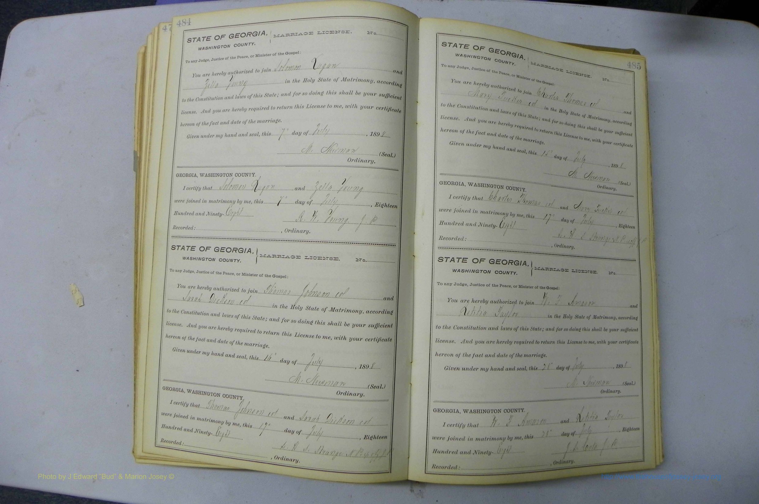 Was GA, Marriages Book H, 1895 - 1899, P 484-485.JPG