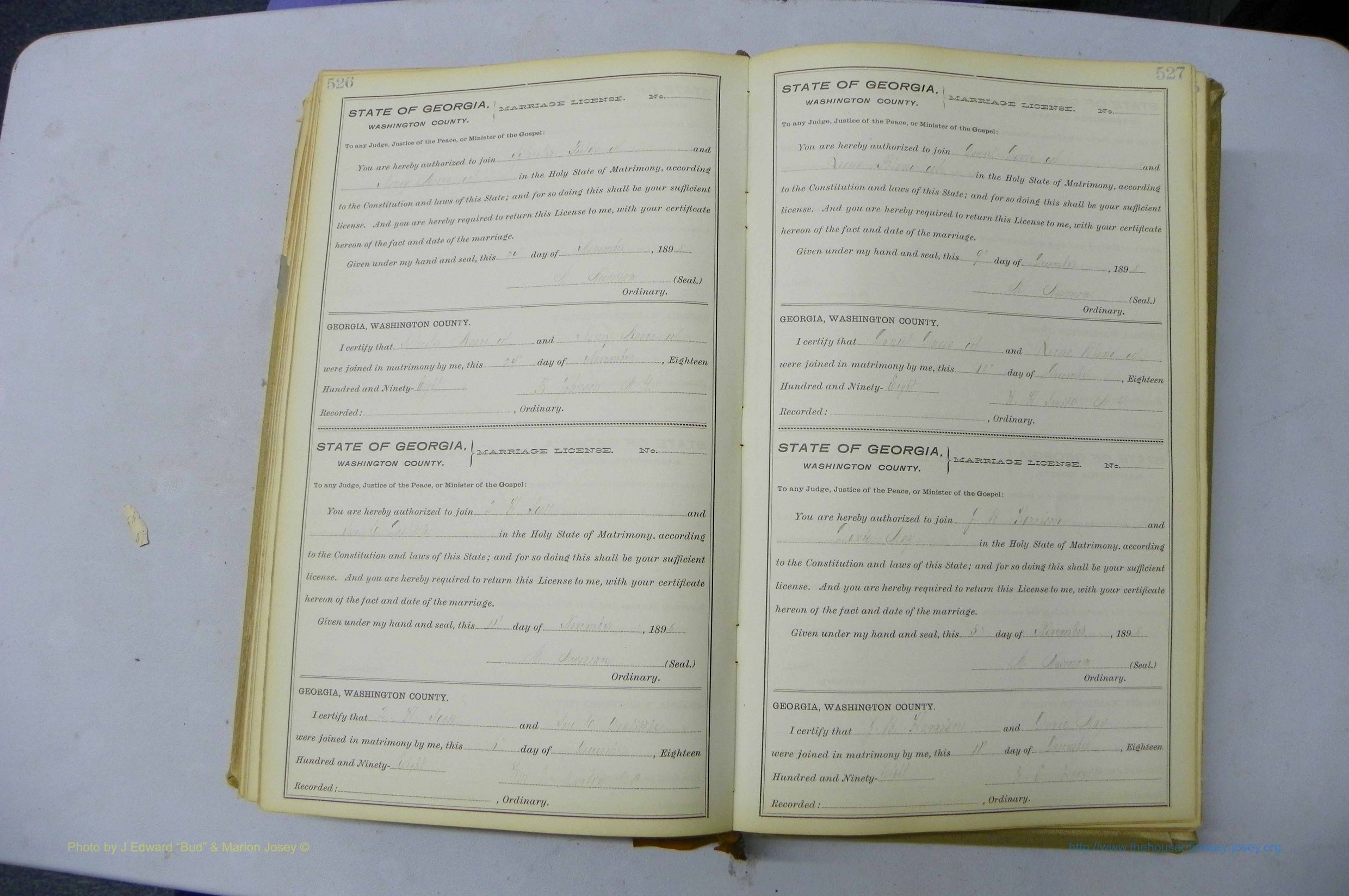 Was GA, Marriages Book H, 1895 - 1899, P 526-527.JPG