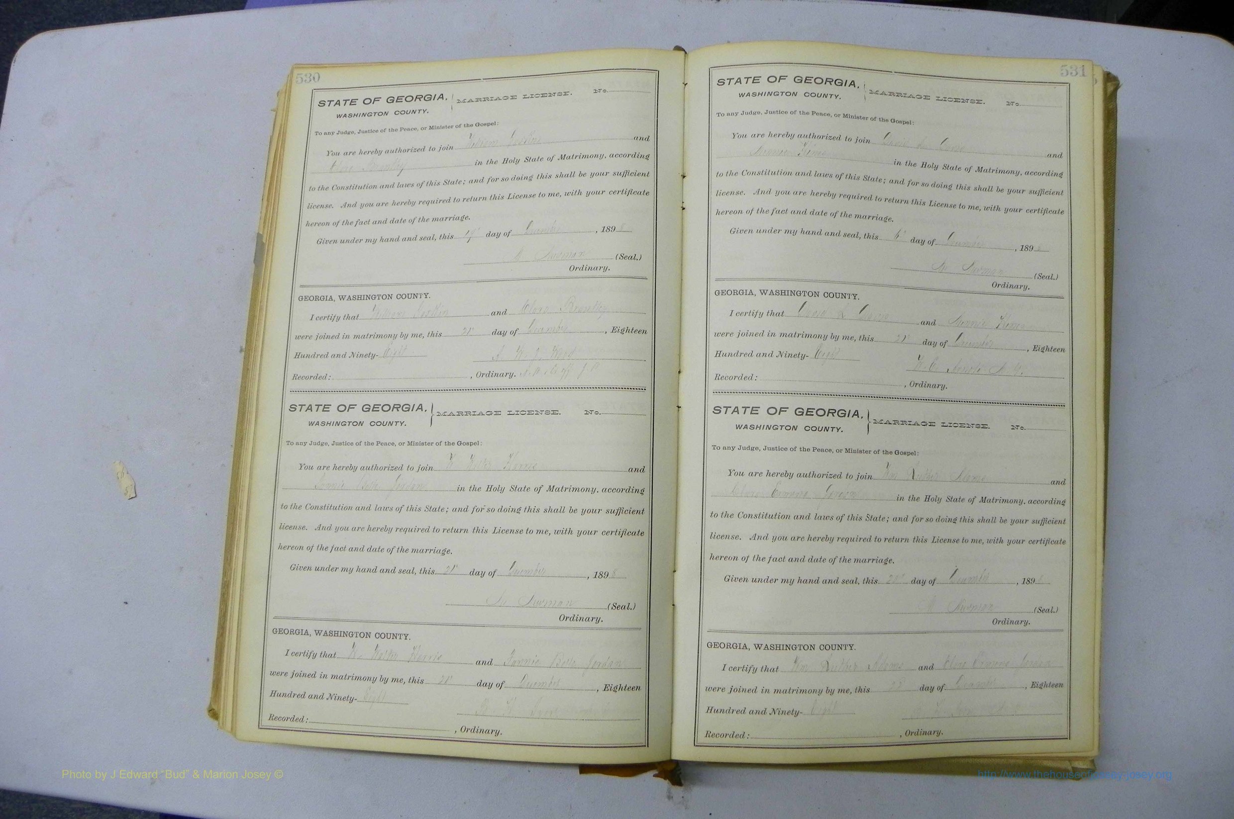 Was GA, Marriages Book H, 1895 - 1899, P 530-531.JPG