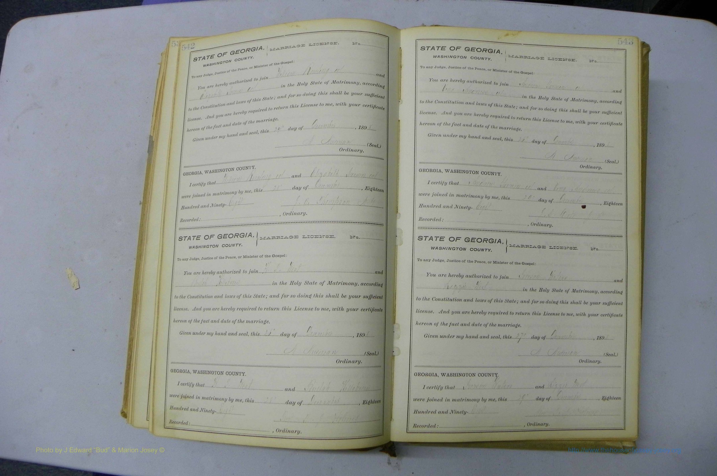 Was GA, Marriages Book H, 1895 - 1899, P 542-543.JPG