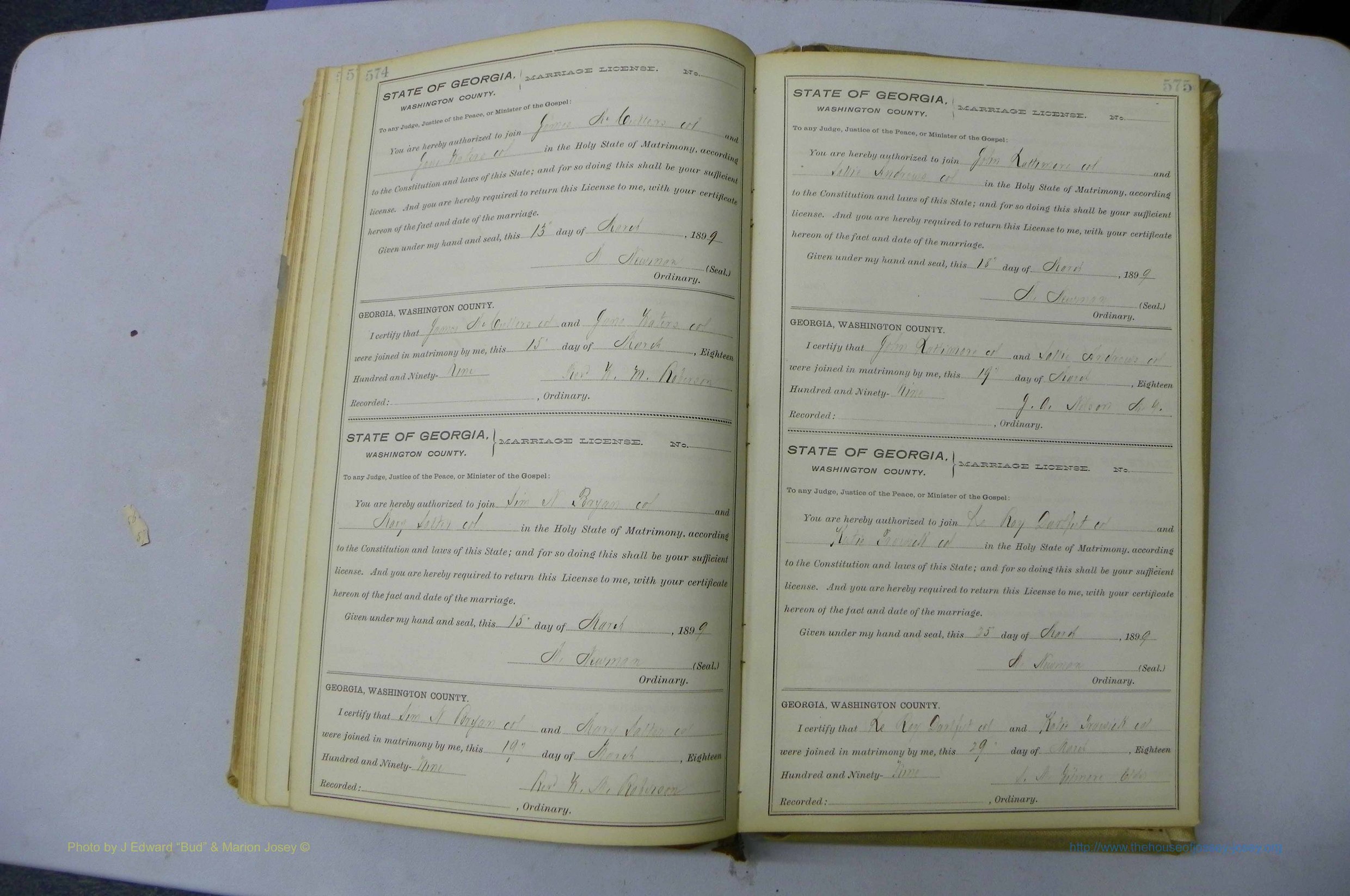 Was GA, Marriages Book H, 1895 - 1899, P 574-575.JPG