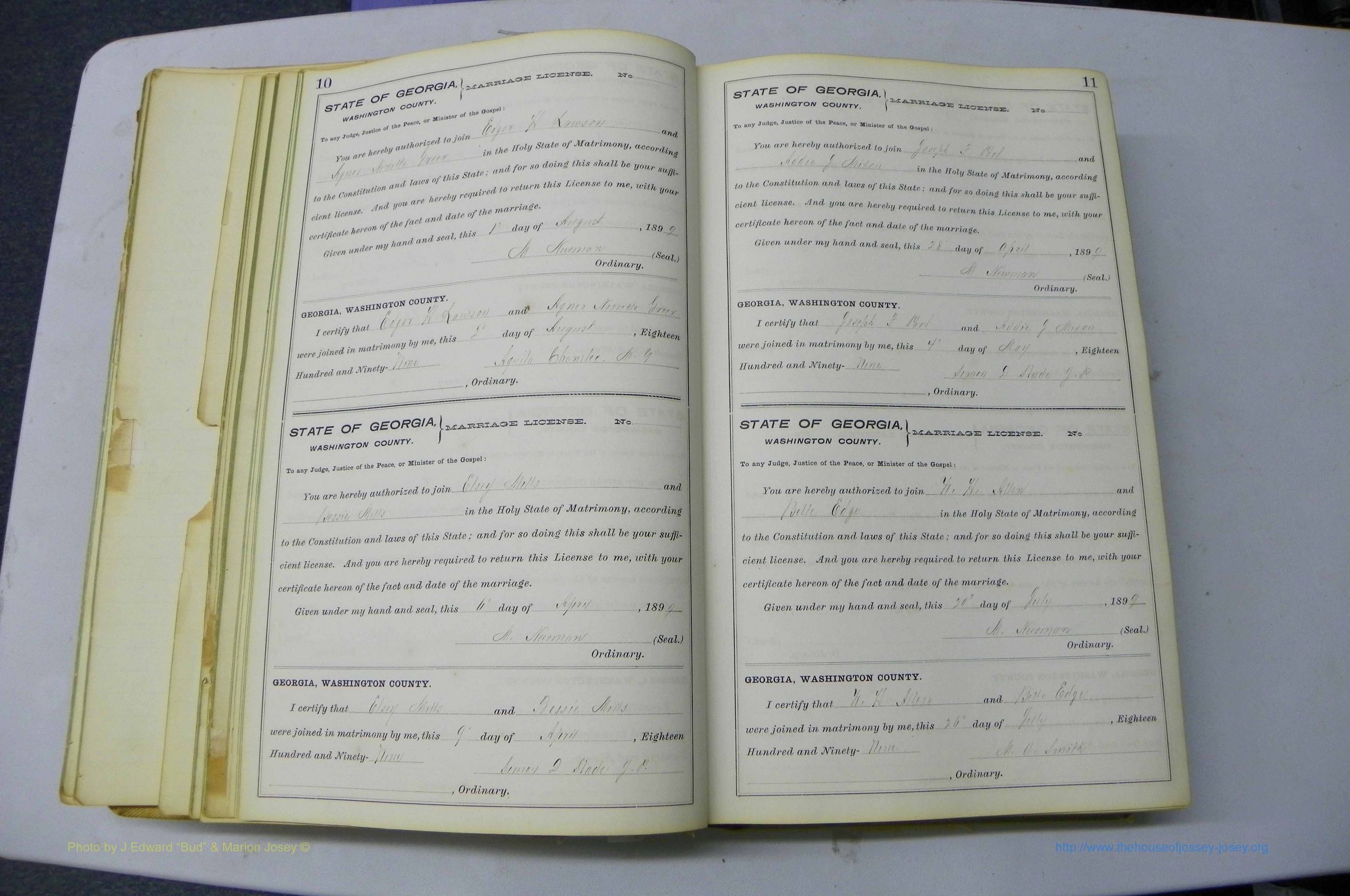 Was GA, Marriages Book I, 1899 - 1903, P 010-011.JPG