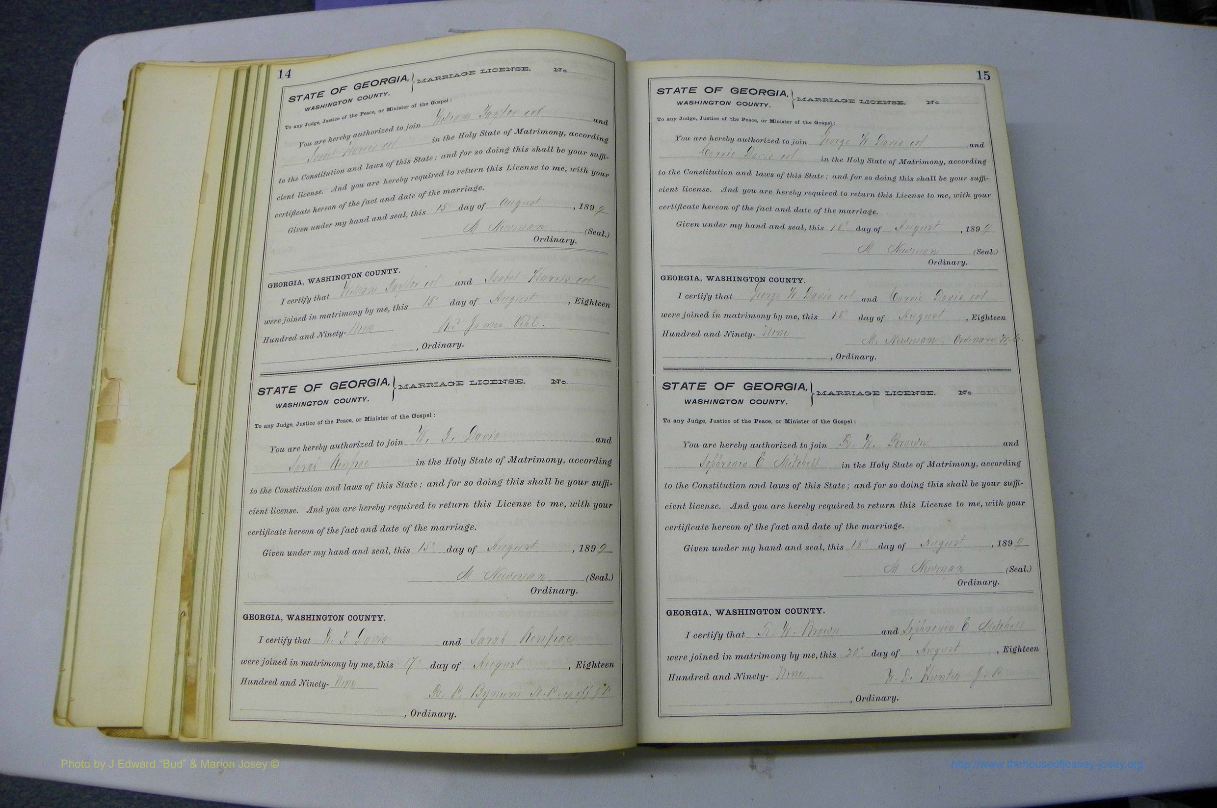 Was GA, Marriages Book I, 1899 - 1903, P 014-015.JPG