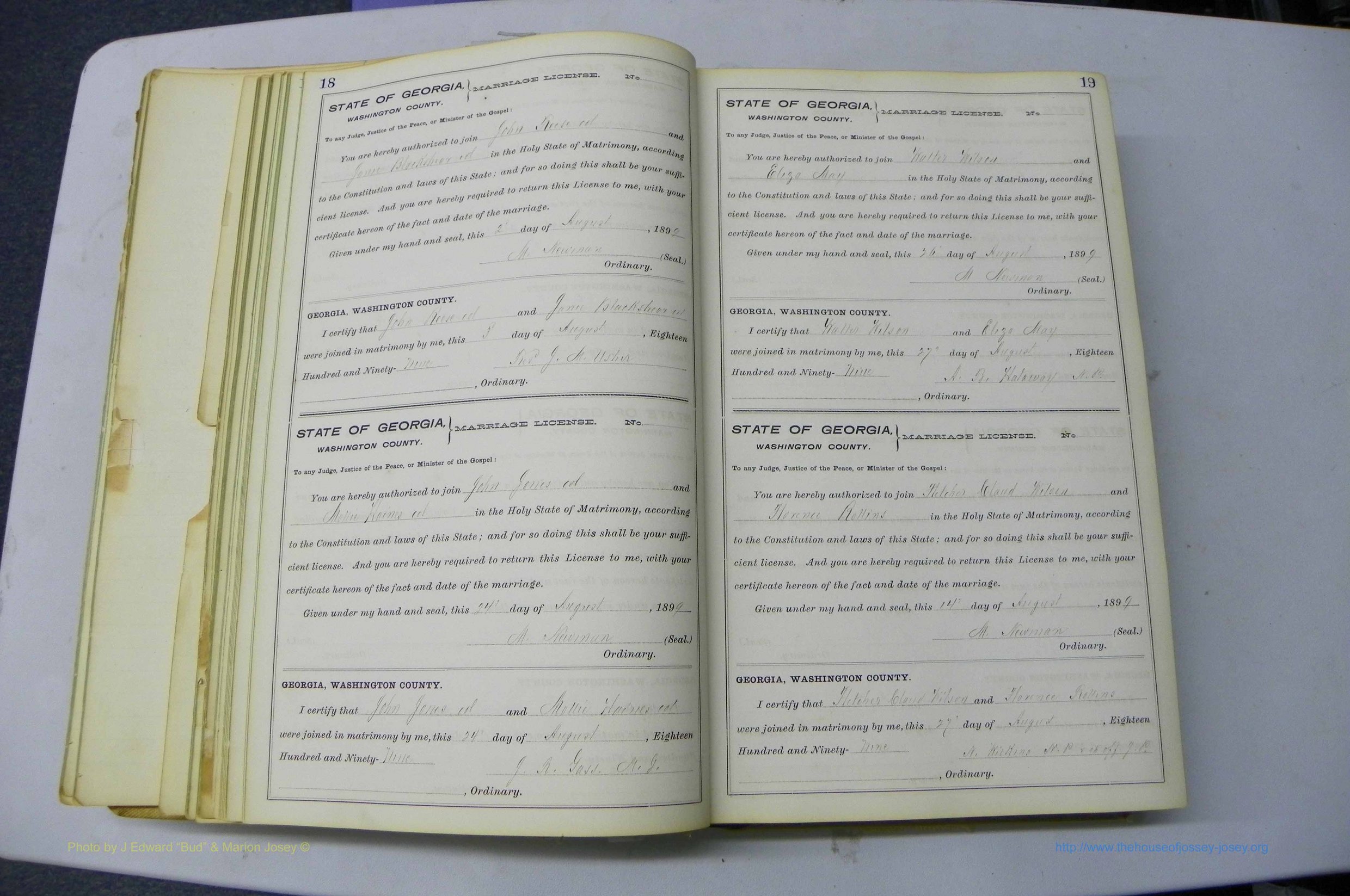 Was GA, Marriages Book I, 1899 - 1903, P 018-019.JPG