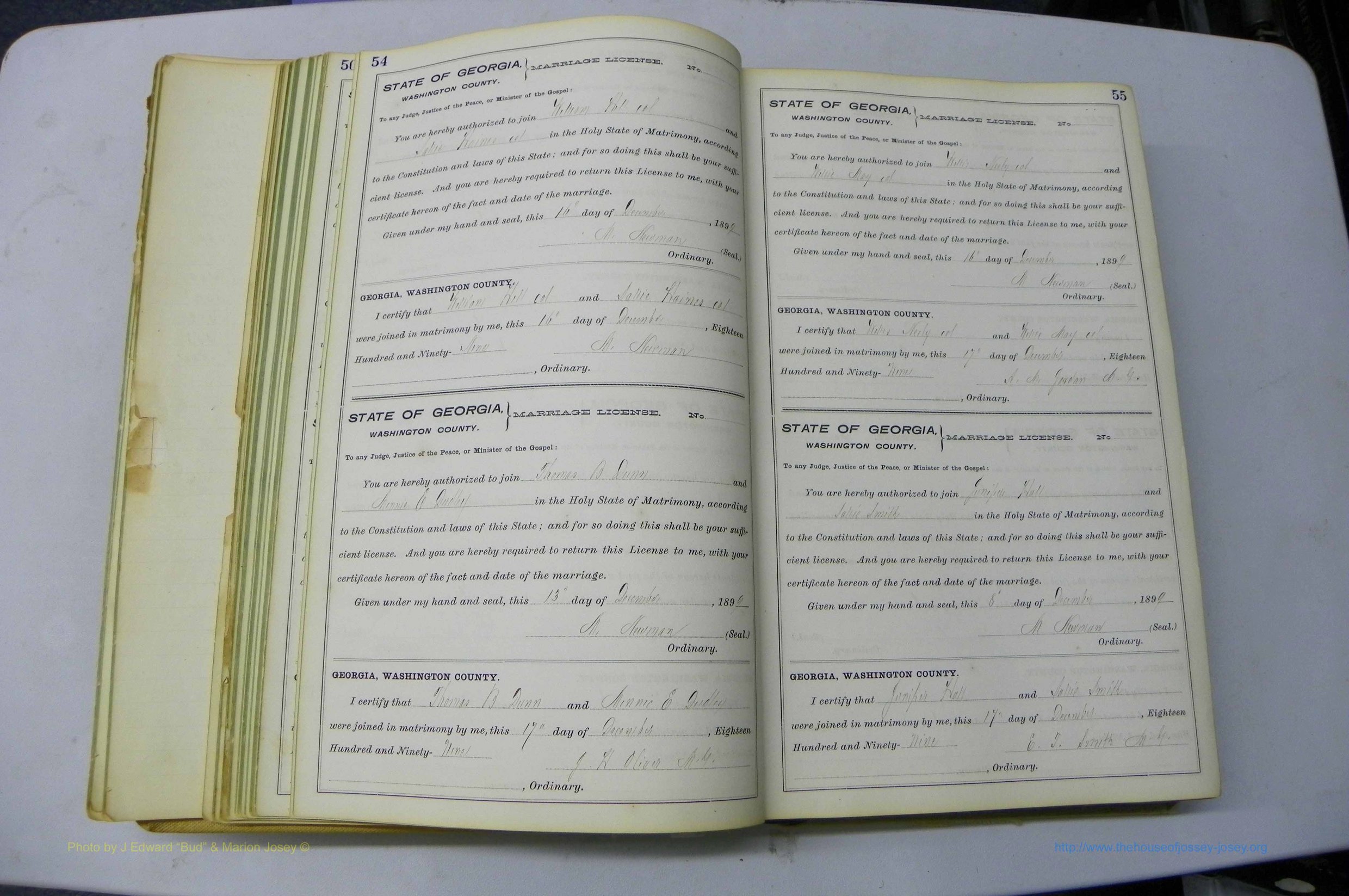 Was GA, Marriages Book I, 1899 - 1903, P 054-055.JPG