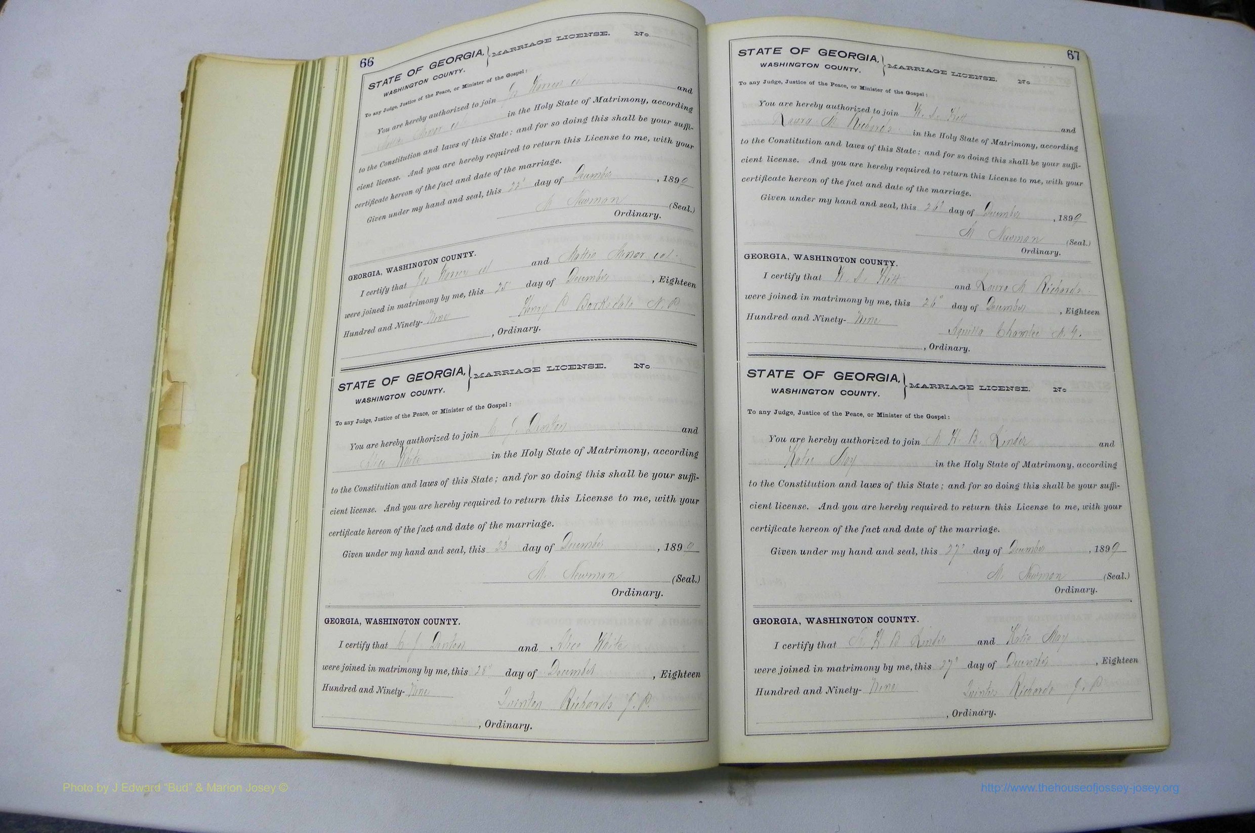 Was GA, Marriages Book I, 1899 - 1903, P 066-067.JPG