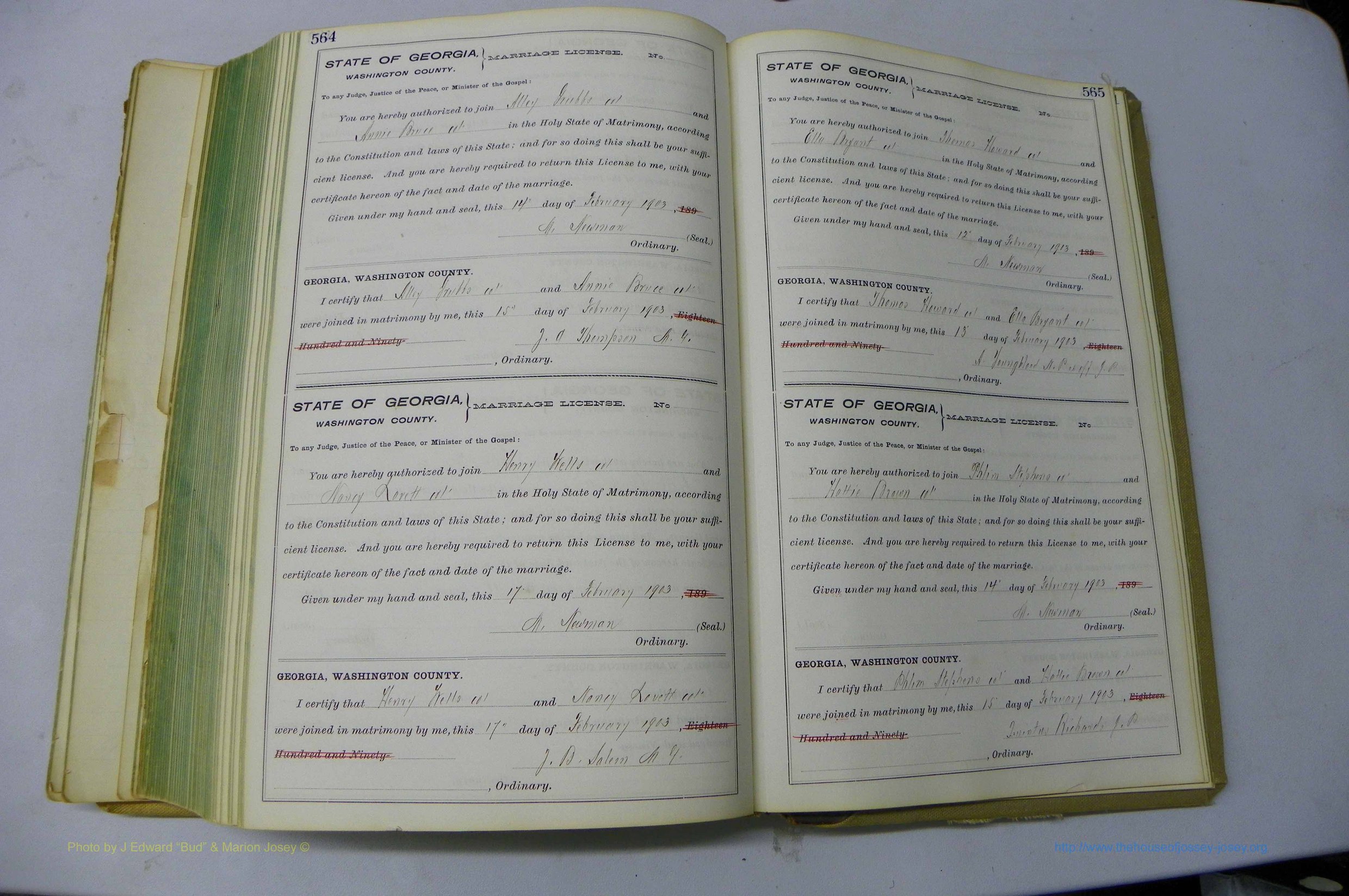 Was GA, Marriages Book I, 1899 - 1903, P 564-565.JPG