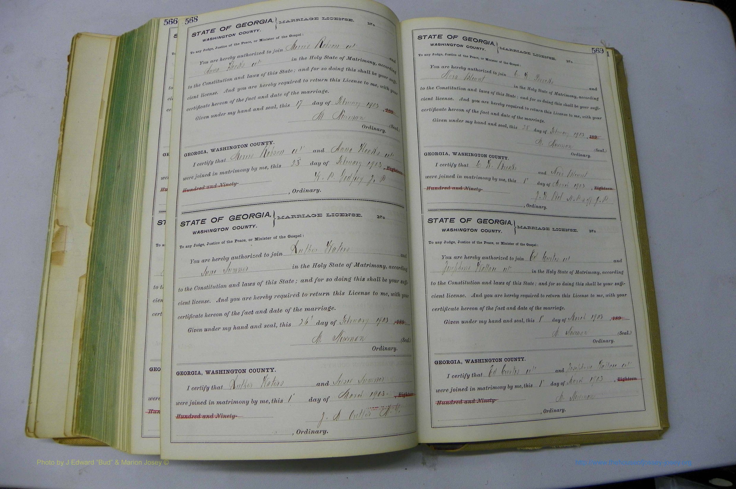 Was GA, Marriages Book I, 1899 - 1903, P 568-569.JPG